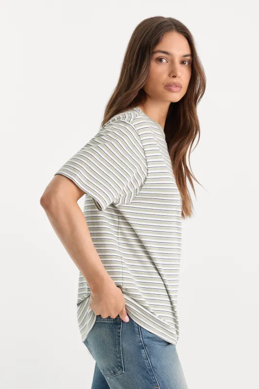 THE OVERSIZED TEE | CLASSIC STRIPE MOSSWELL made by Good American