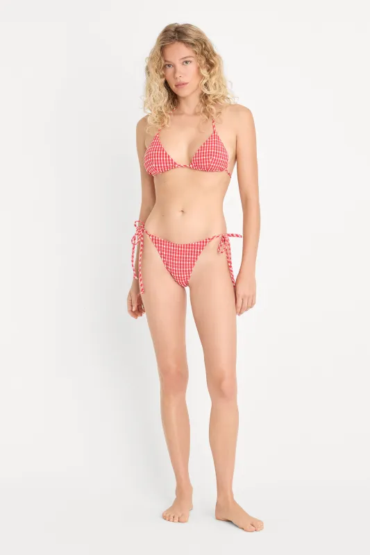 THE STRING BIKINI BOTTOM | POP GINGHAM LARGE made by Good American