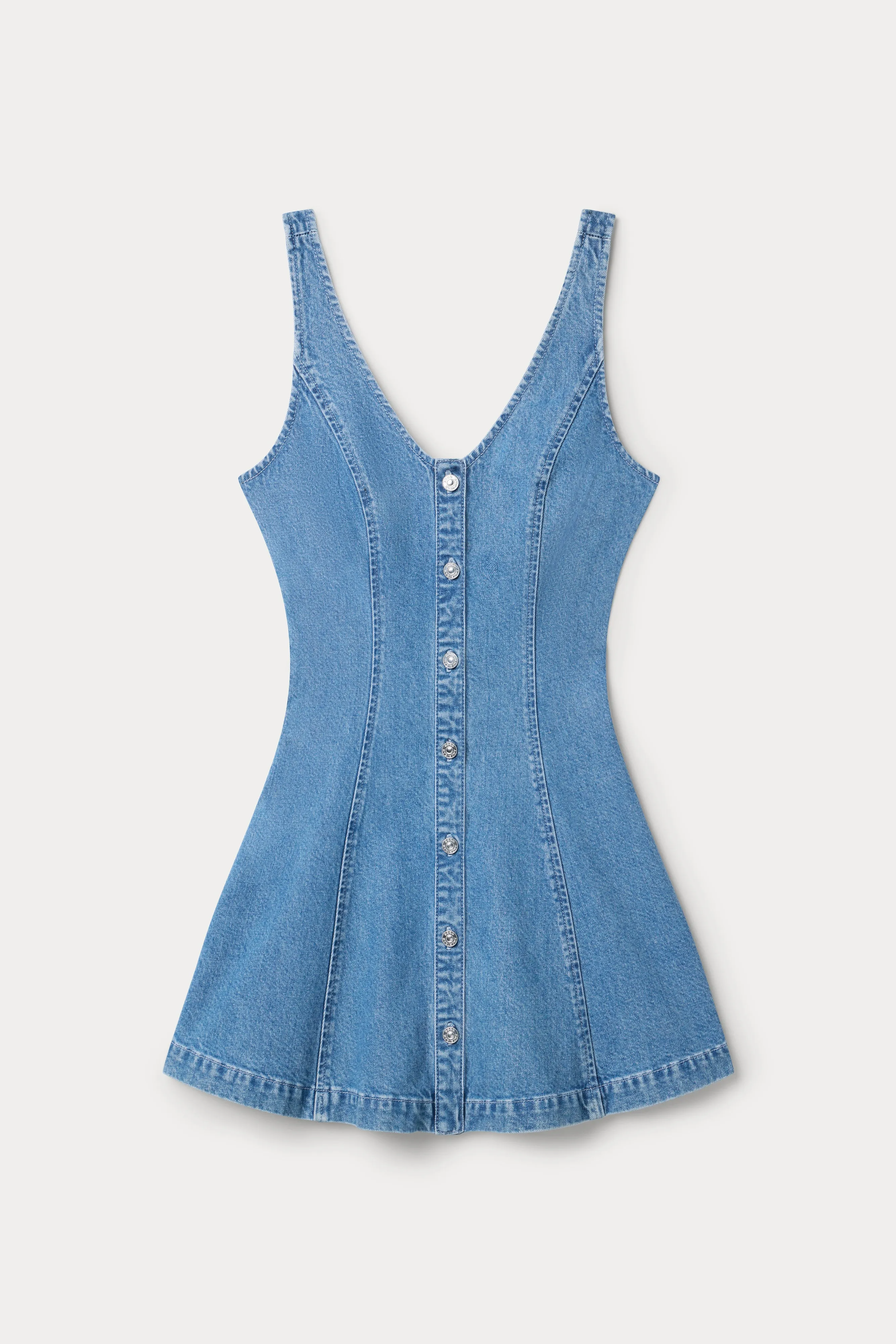 THE FLOUNCY DENIM DRESS | INDIGO sold by Good American product image thumbnail 5