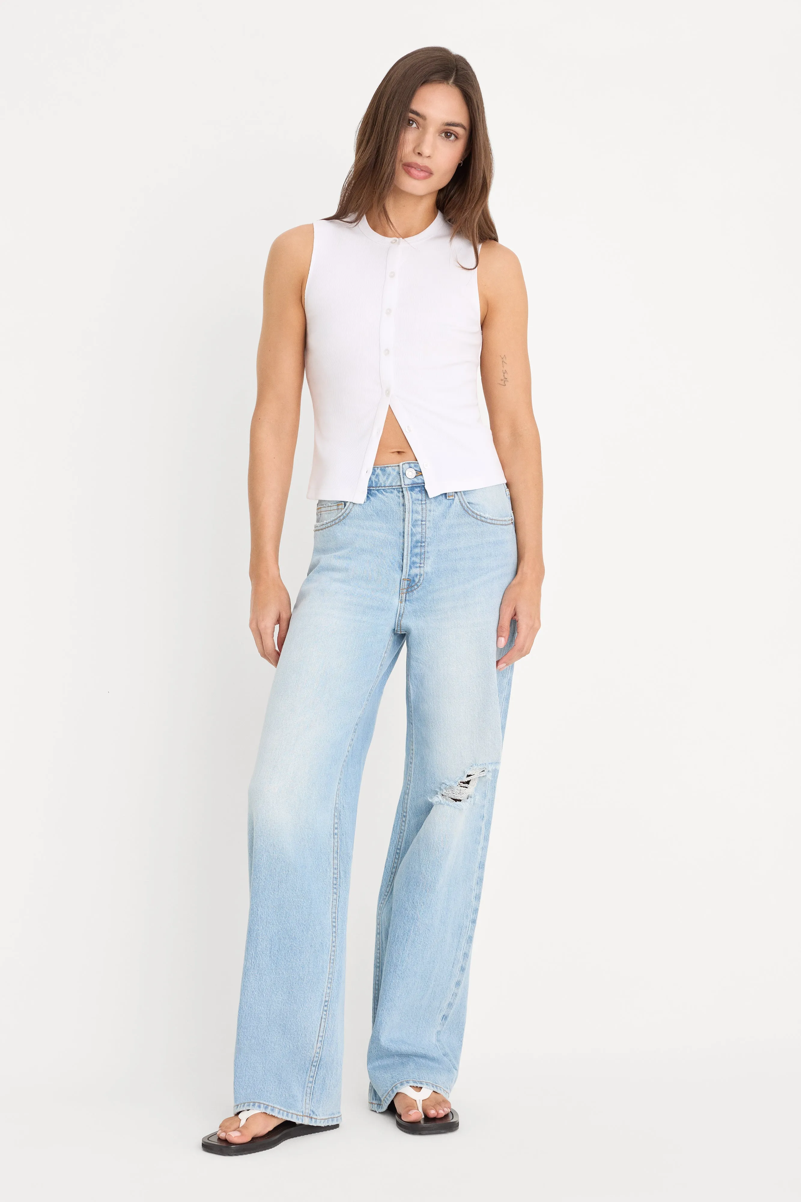 THE RIB SPLAY TOP | WHITE sold by Good American product image thumbnail 4