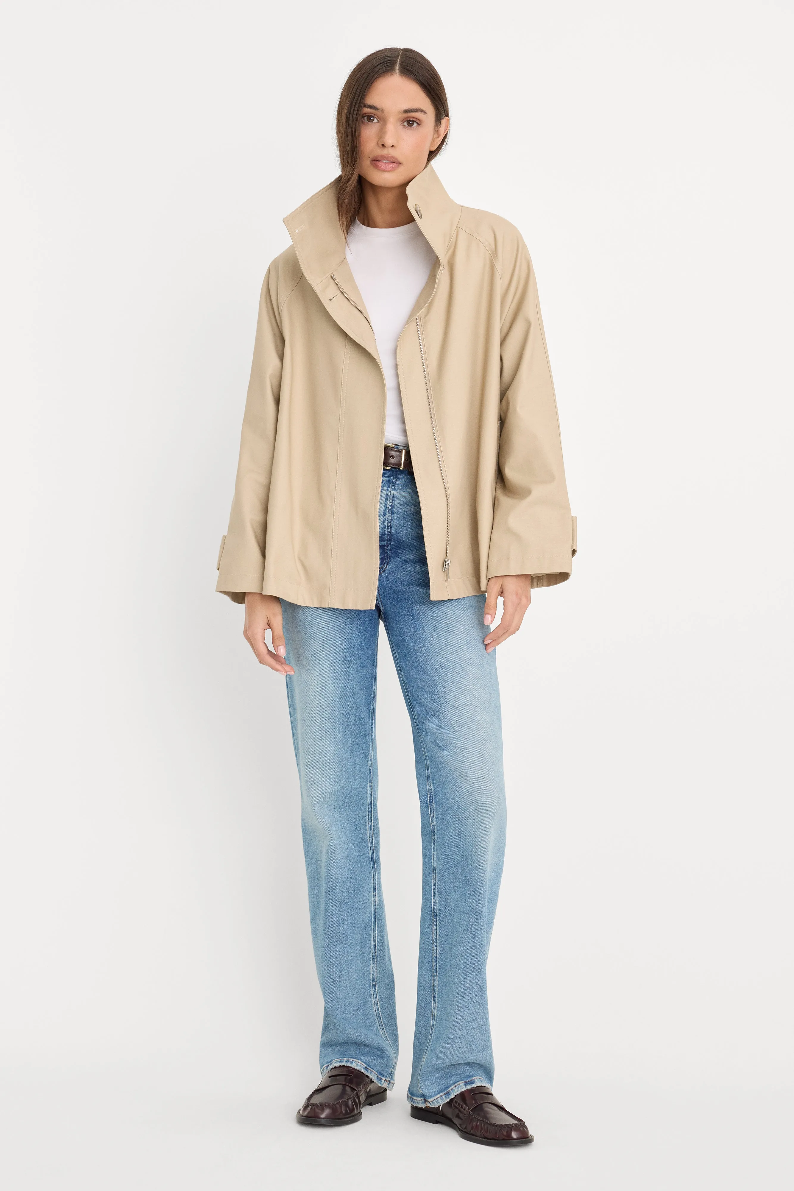 THE FUNNEL NECK TRENCH | LIGHT TAUPE sold by Good American product image thumbnail 4