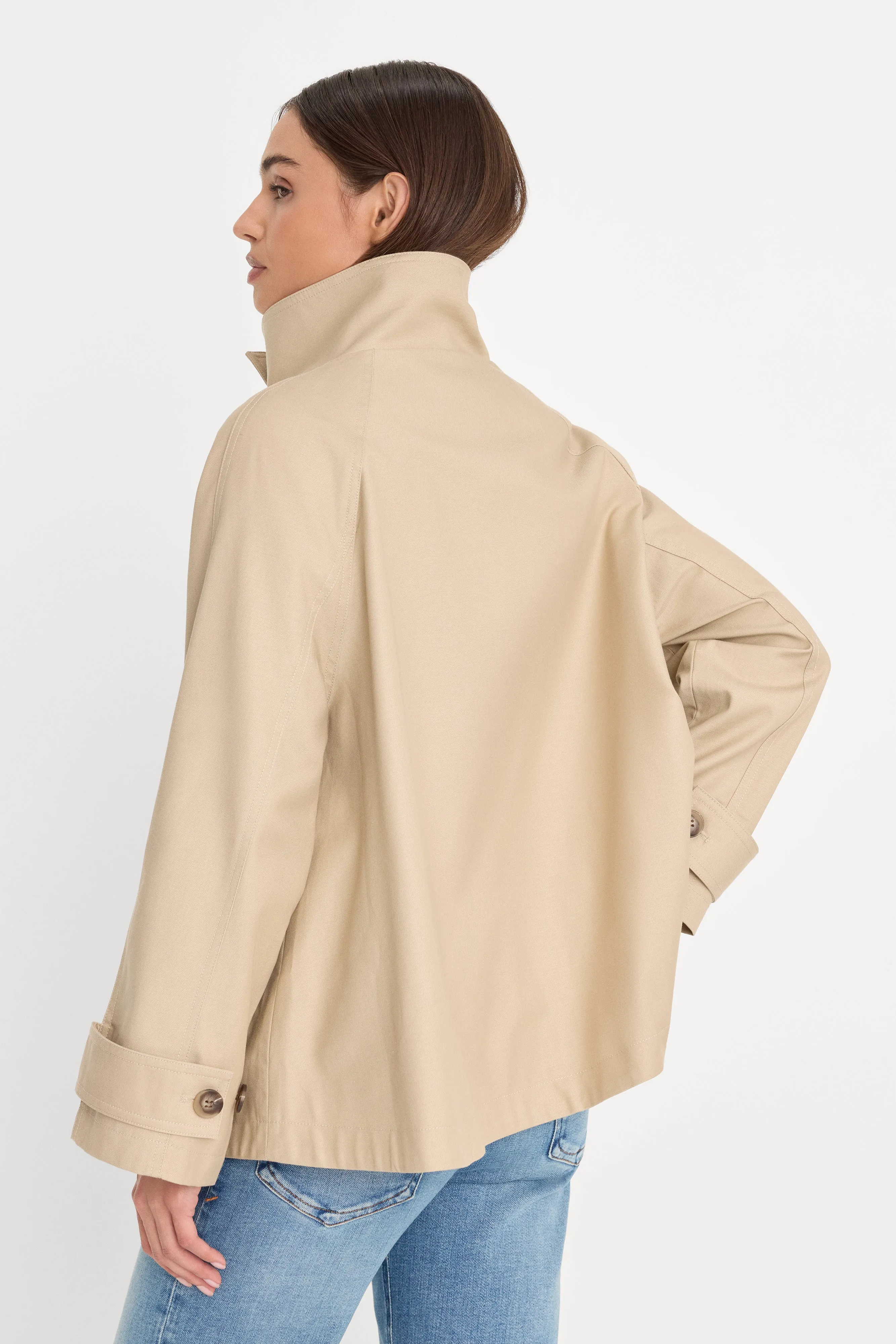THE FUNNEL NECK TRENCH | LIGHT TAUPE sold by Good American product image thumbnail 3