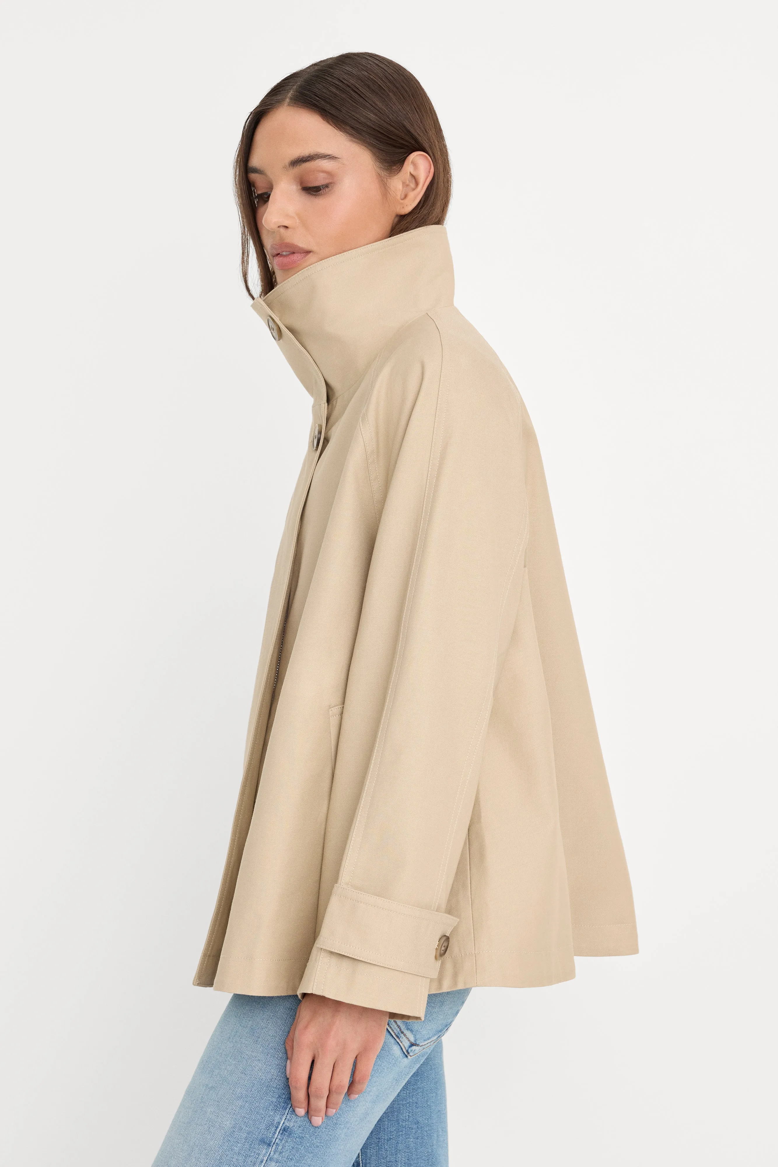 THE FUNNEL NECK TRENCH | LIGHT TAUPE sold by Good American product image thumbnail 2