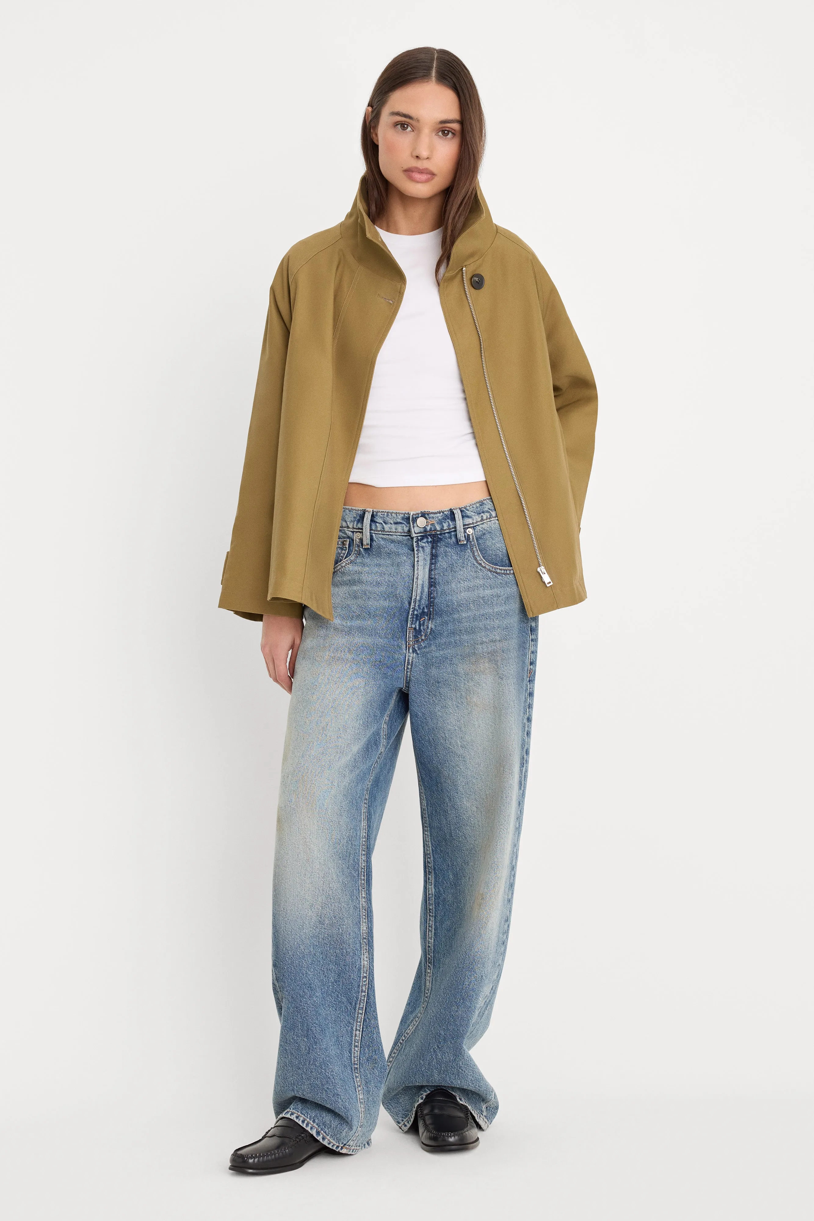 THE FUNNEL NECK TRENCH | FATIGUE sold by Good American