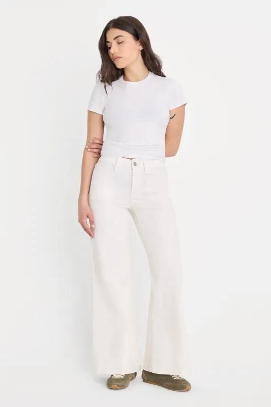 GOOD PETITE PALAZZO JEANS | WHITE001 made by Good American