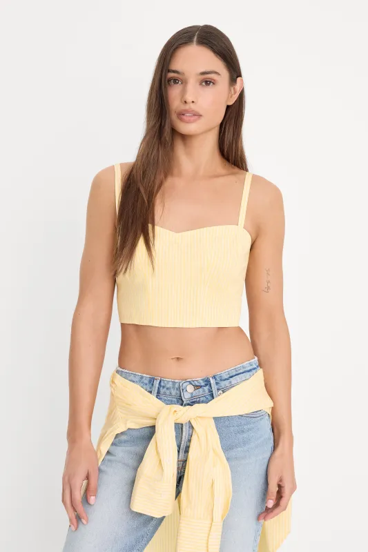 POPLIN BUSTIER CAMI TOP | BUTTERBEAM STRIPE made by Good American