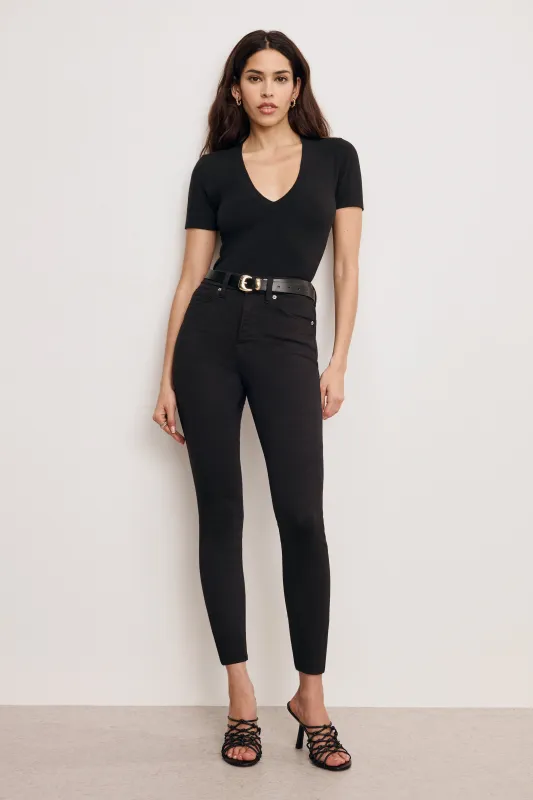 GOOD LEGS SKINNY CROPPED JEANS | BLACK001 made by Good American