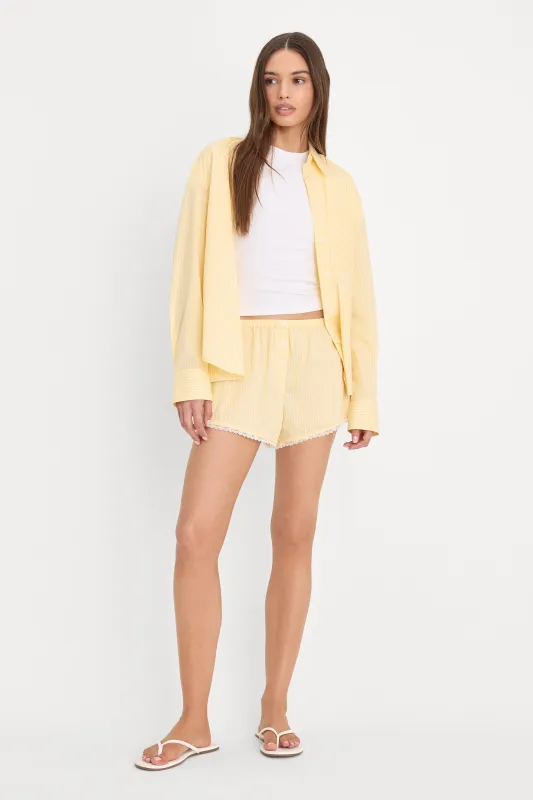 POPLIN PULL ON BOXER SHORTS | BUTTERBEAM STRIPE made by Good American