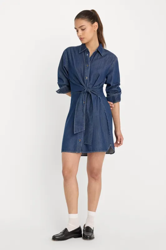 DENIM WRAP SHIRT DRESS | INDIGO1187 made by Good American
