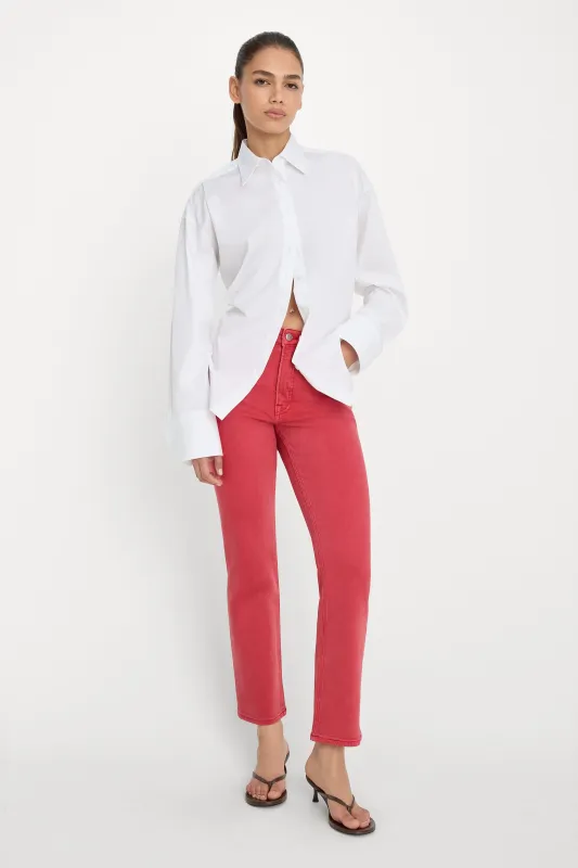 GOOD ICON ANKLE JEANS | CHERRY RED made by Good American