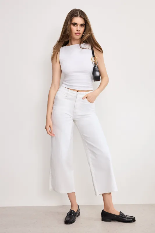 GOOD WAIST CROPPED PALAZZO JEANS | WHITE001 made by Good American
