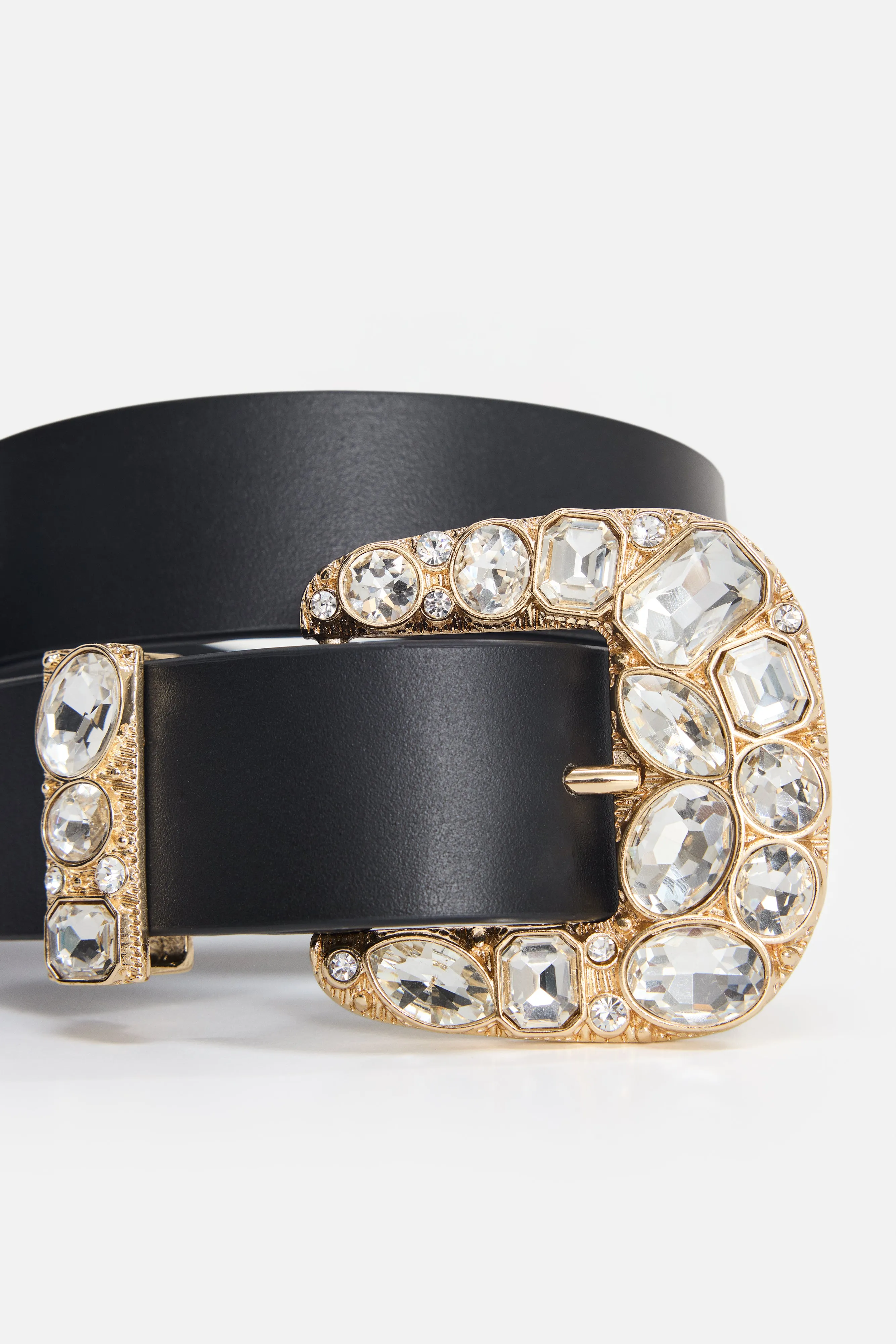 DOLLY CLASSIC CRYSTAL LEATHER BELT | BLACK001 sold by Good American product image thumbnail 2