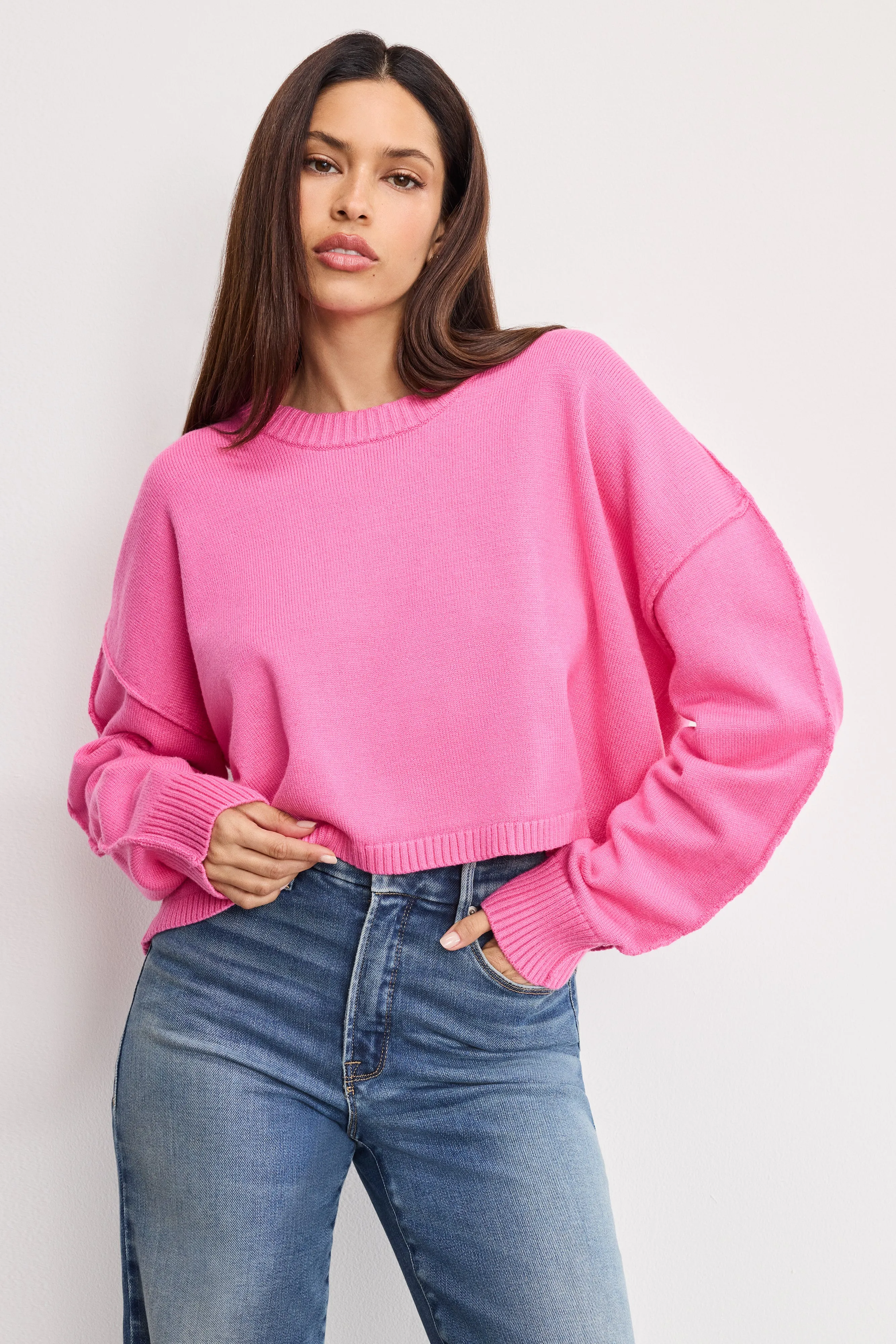 COZY KNIT CREW NECK | BOUQUET001 sold by Good American