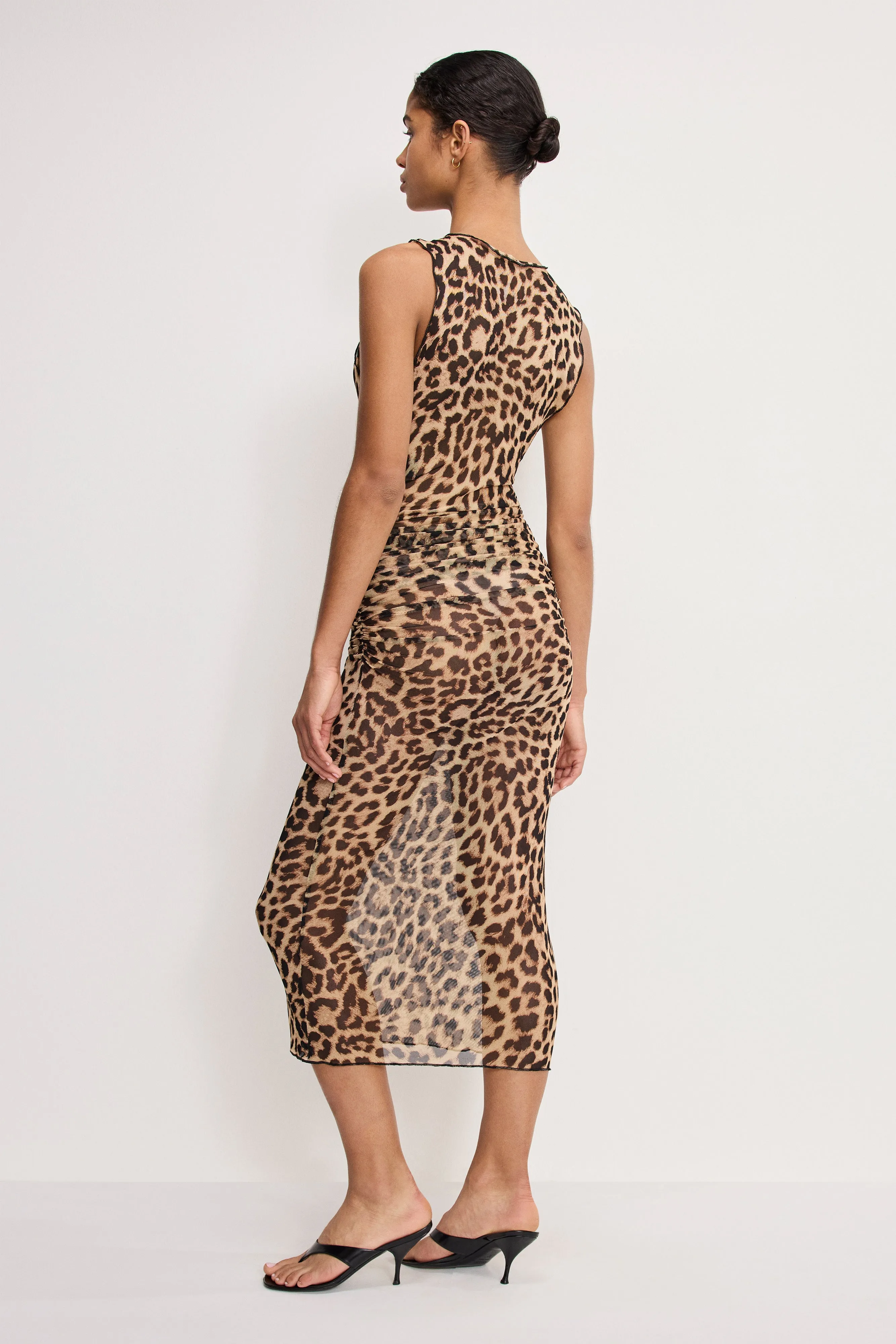 MESH MIDI DRESS | LUCKY LEOPARD001 sold by Good American product image thumbnail 3