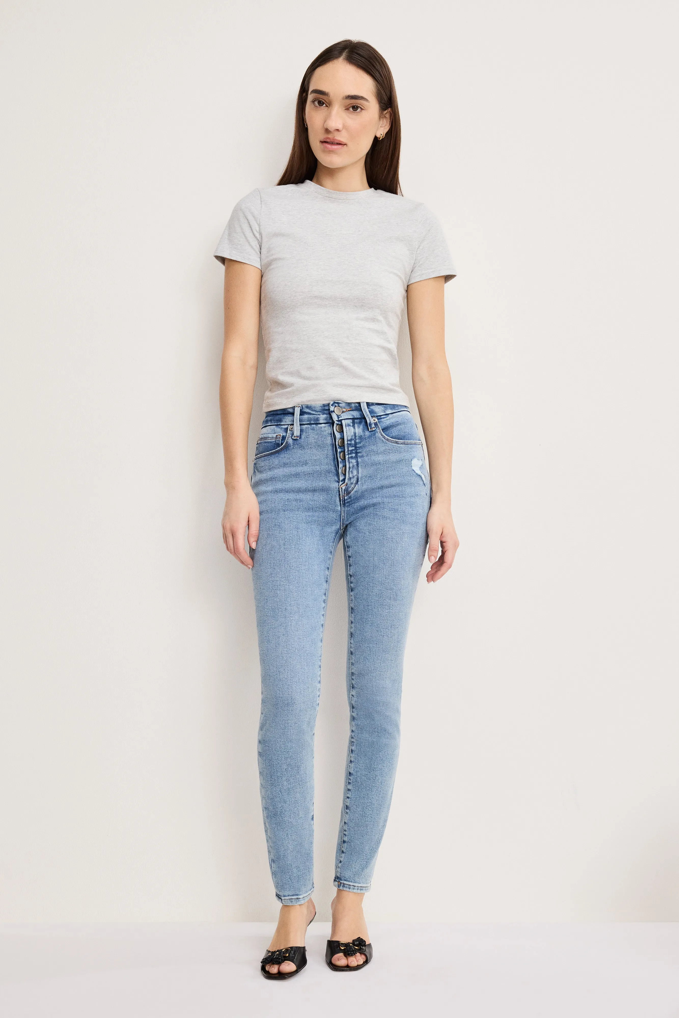 GOOD LEGS SKINNY COMPRESSION JEANS | INDIGO380 sold by Good American