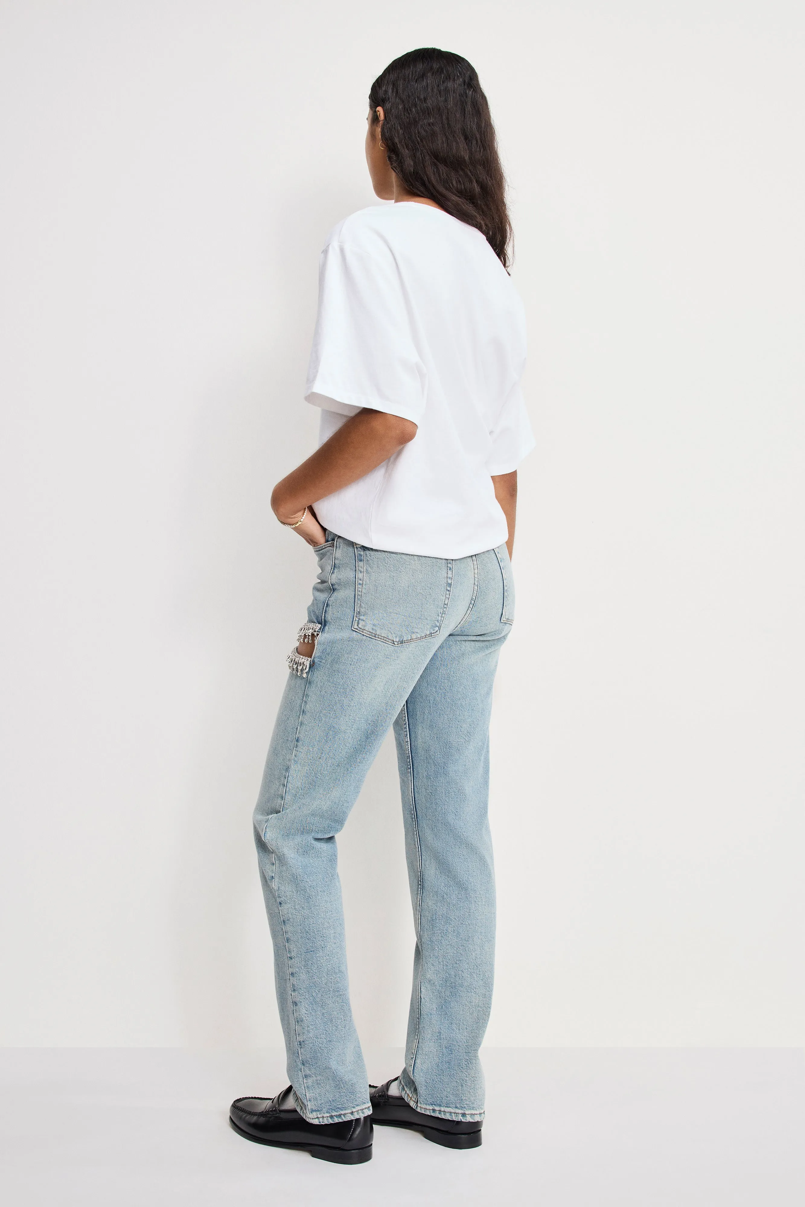 GOOD ICON STRAIGHT DIAMOND JEANS | INDIGO357 sold by Good American product image thumbnail 3