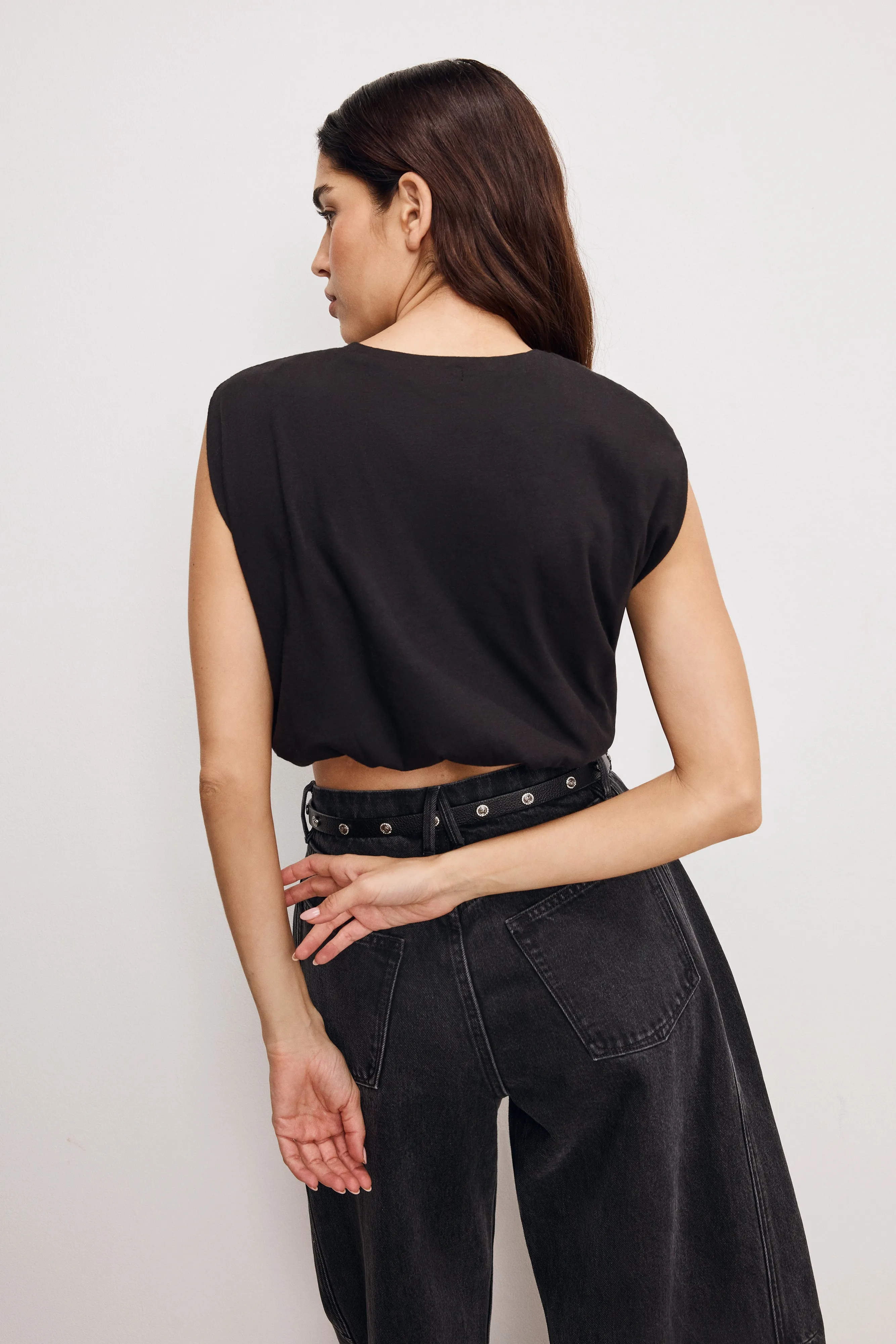 COTTON MUSCLE TEE | BLACK001 sold by Good American product image thumbnail 3