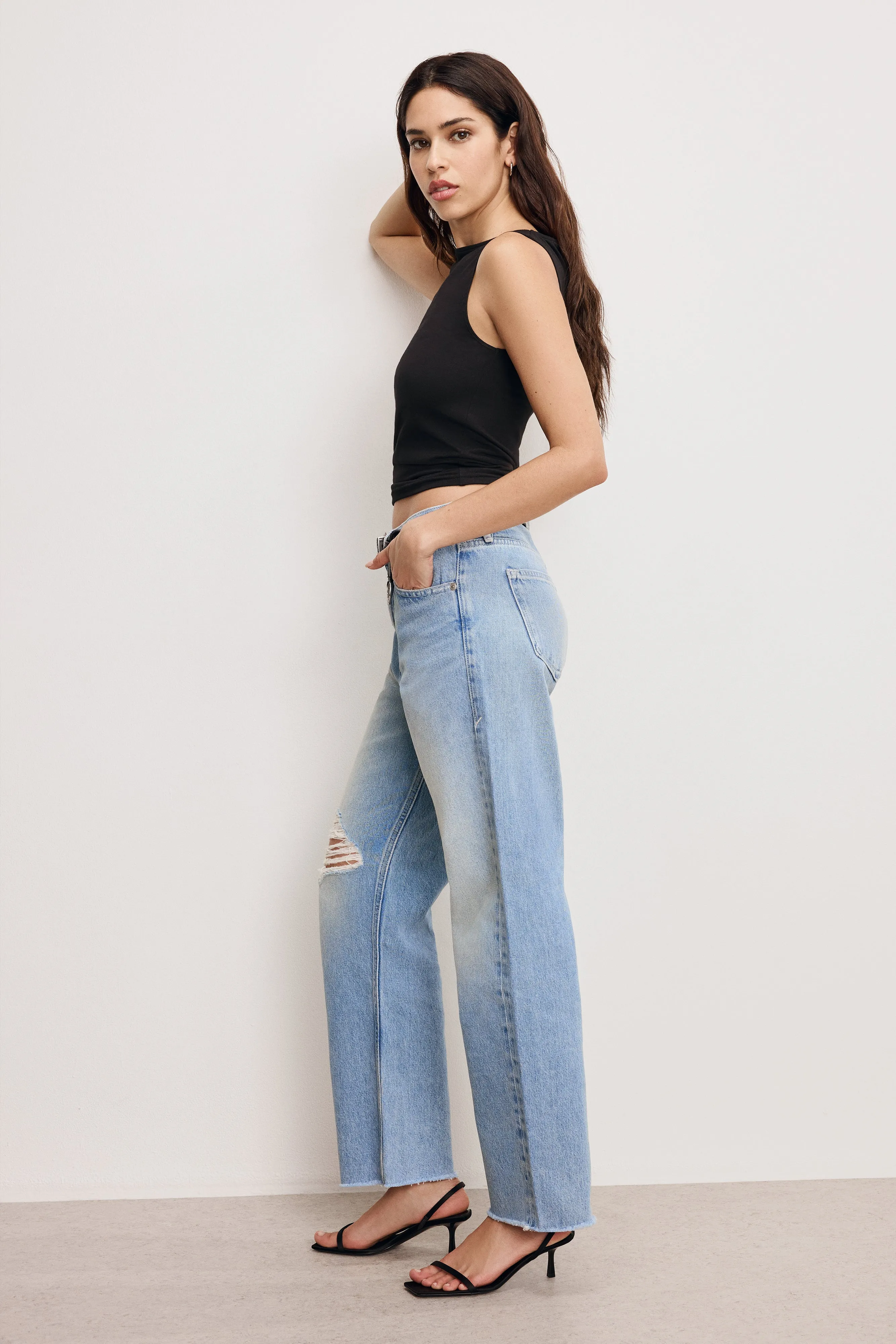 GOOD RELAXED STRAIGHT JEANS | INDIGO887 sold by Good American product image thumbnail 4