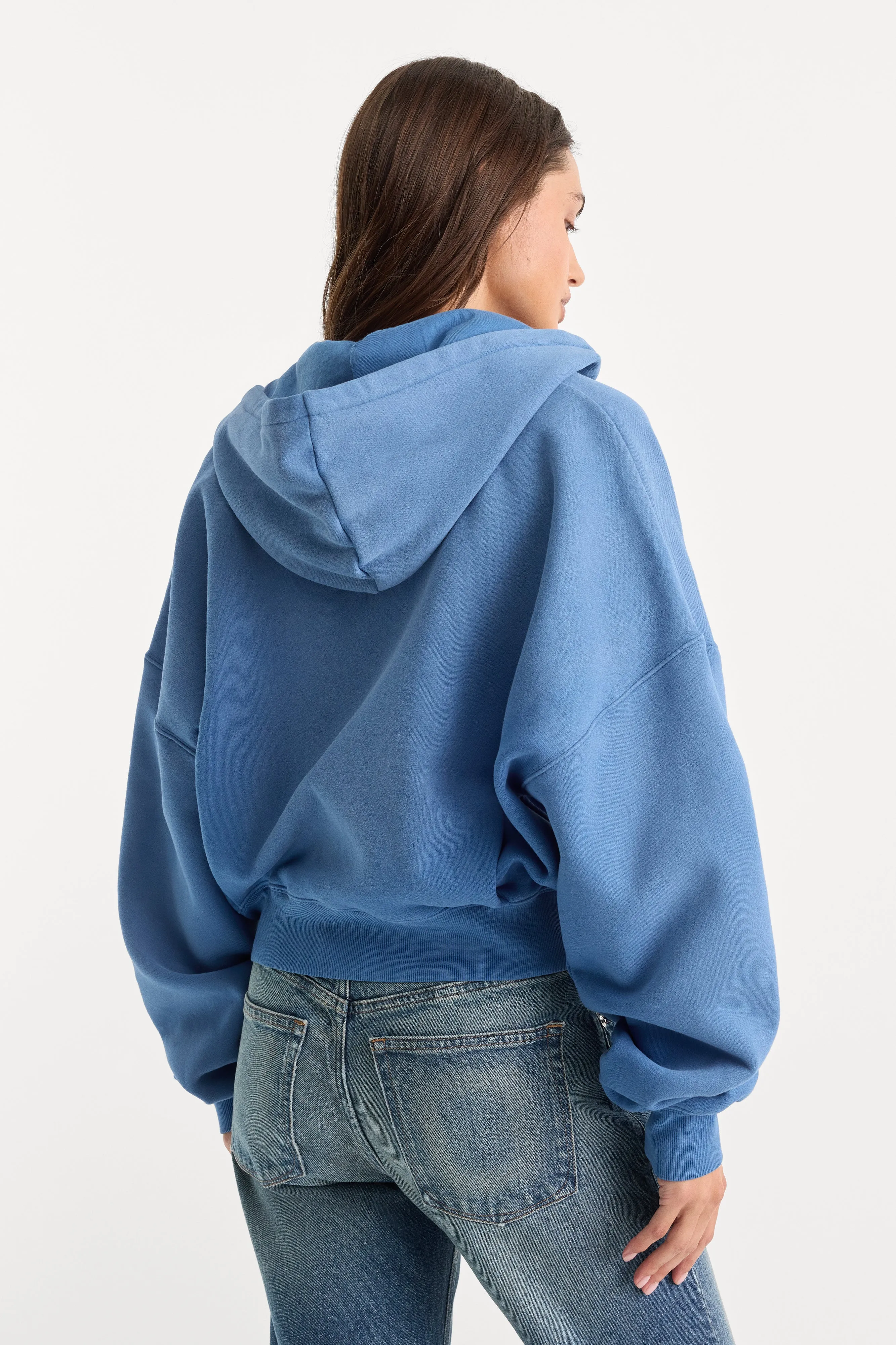 THE ZIP UP SWEATSHIRT | BLUE DRIFT sold by Good American product image thumbnail 5