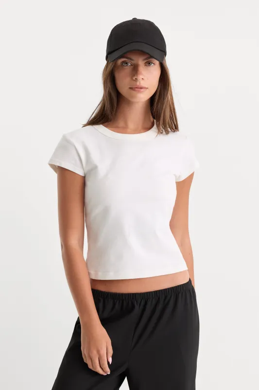 THE CAP SLEEVE TEE | WHITE001 made by Good American