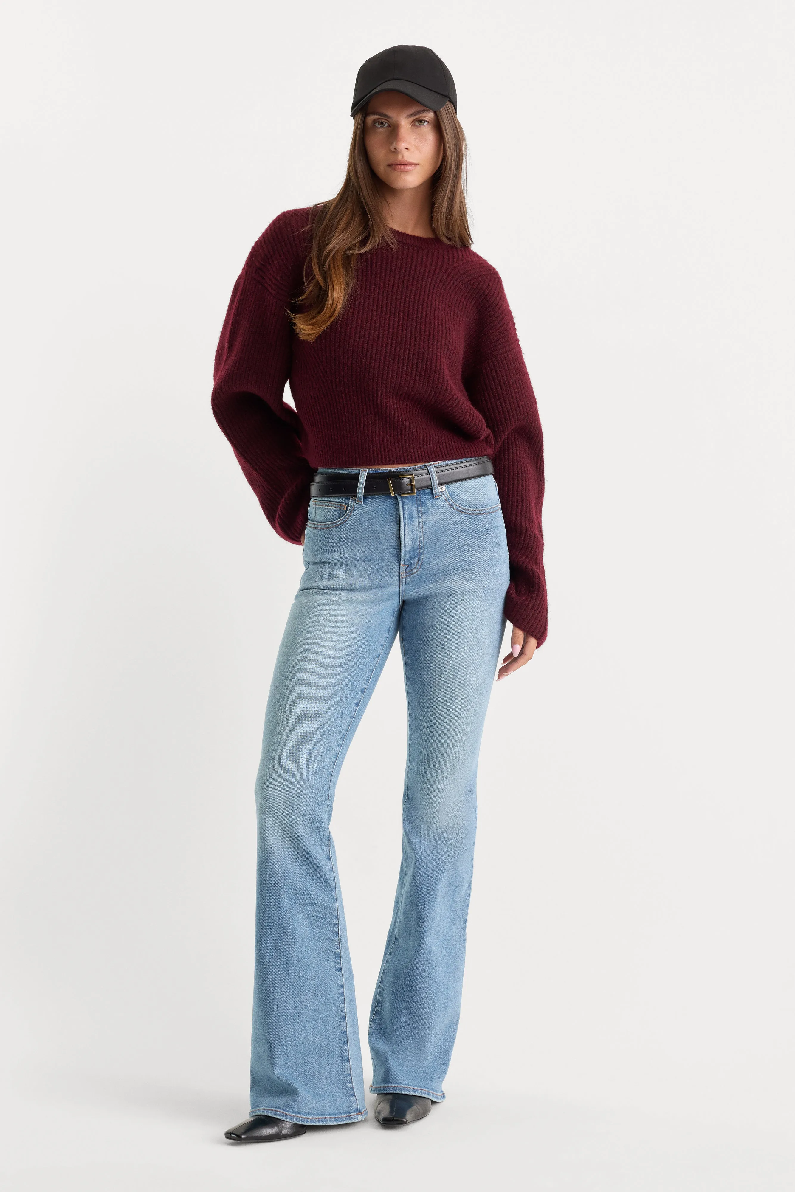 GOOD LEGS FLARE JEANS | INDIGO1290 sold by Good American
