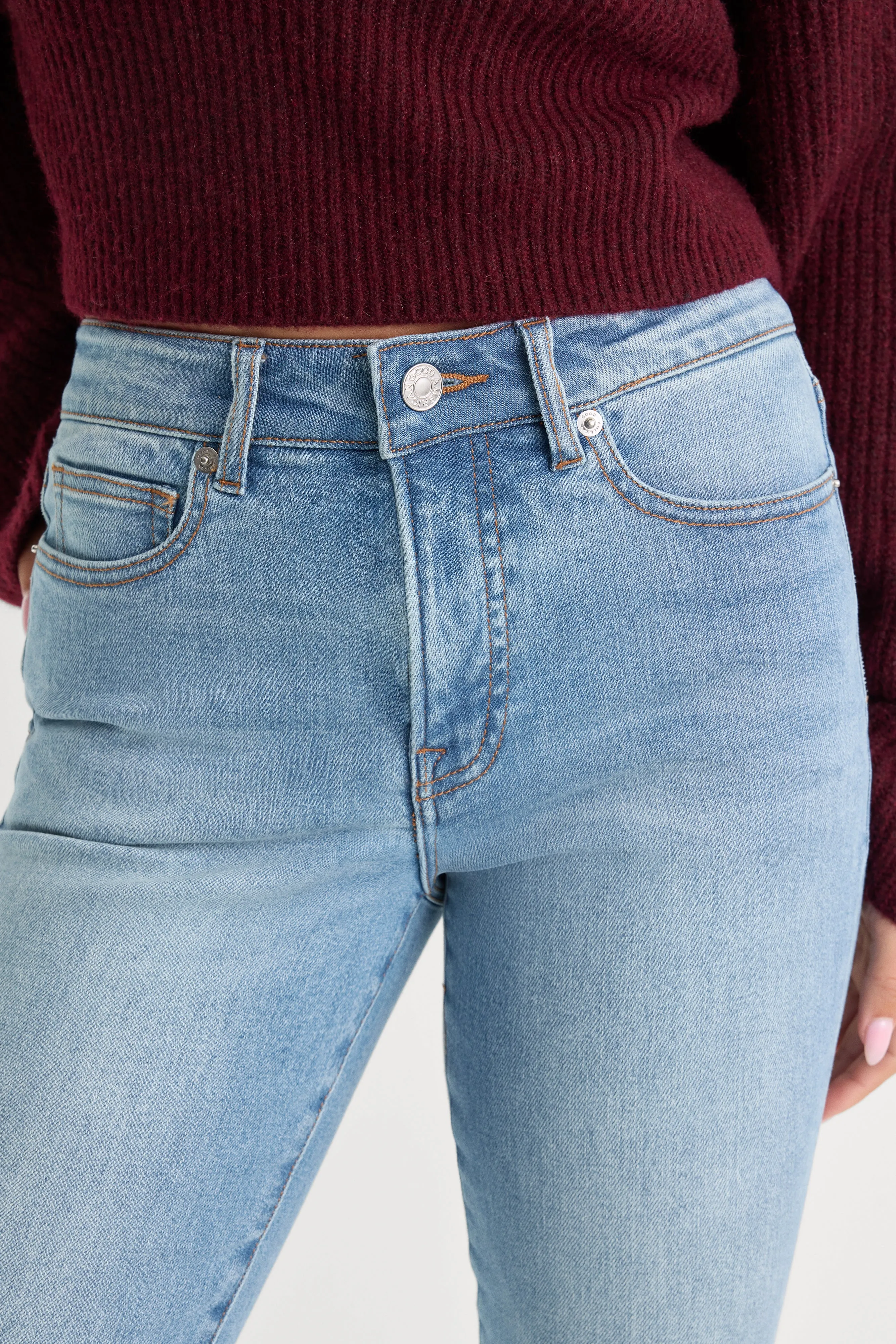GOOD LEGS FLARE JEANS | INDIGO1290 sold by Good American product image thumbnail 4