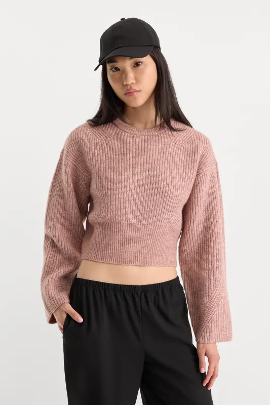 THE CHUNKY KNIT SWEATER | DUSTY BLUSH made by Good American