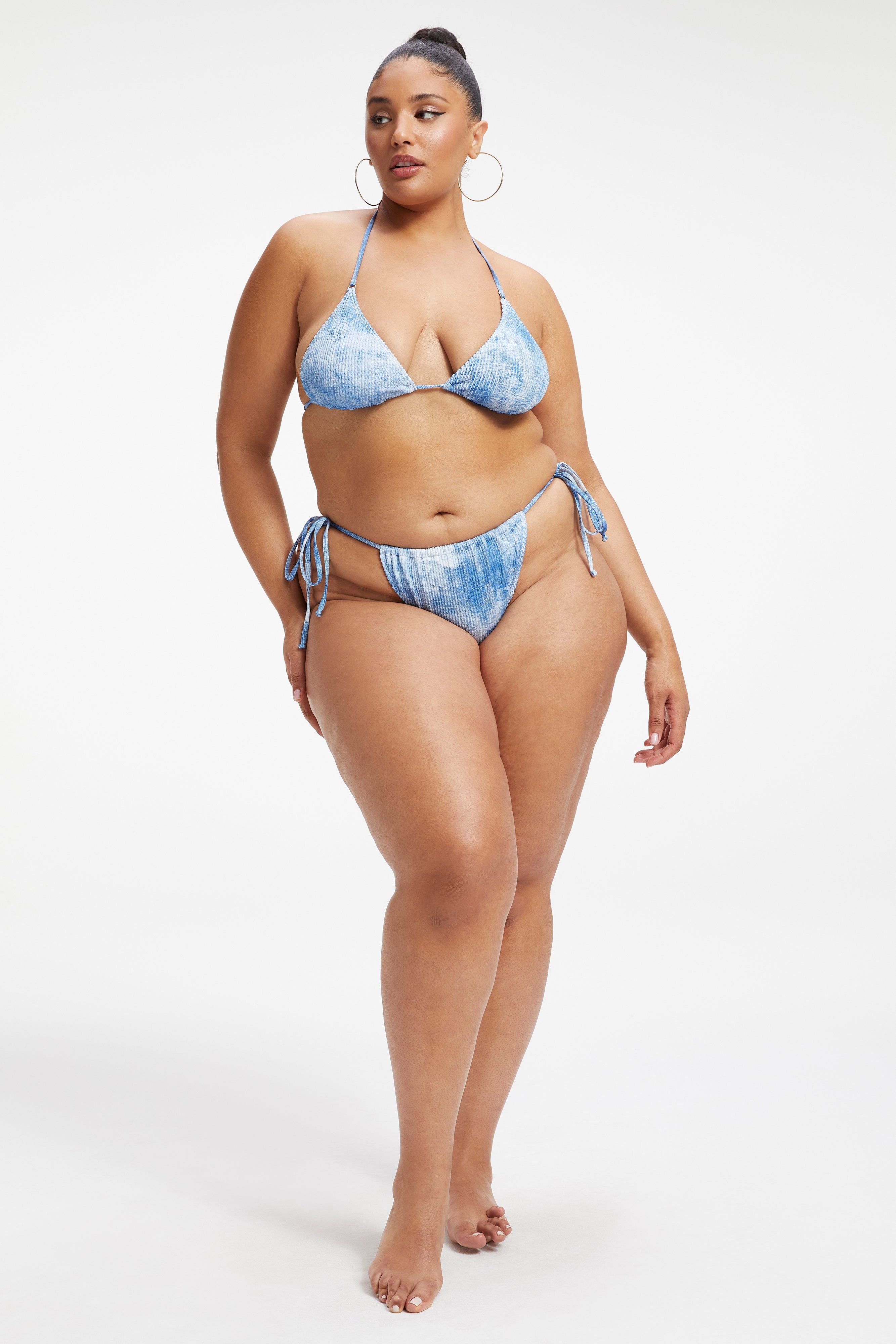 ALWAYS FITS TINY TIES BIKINI BOTTOM | INDIGO TIE DYE002 sold by Good American product image thumbnail 2