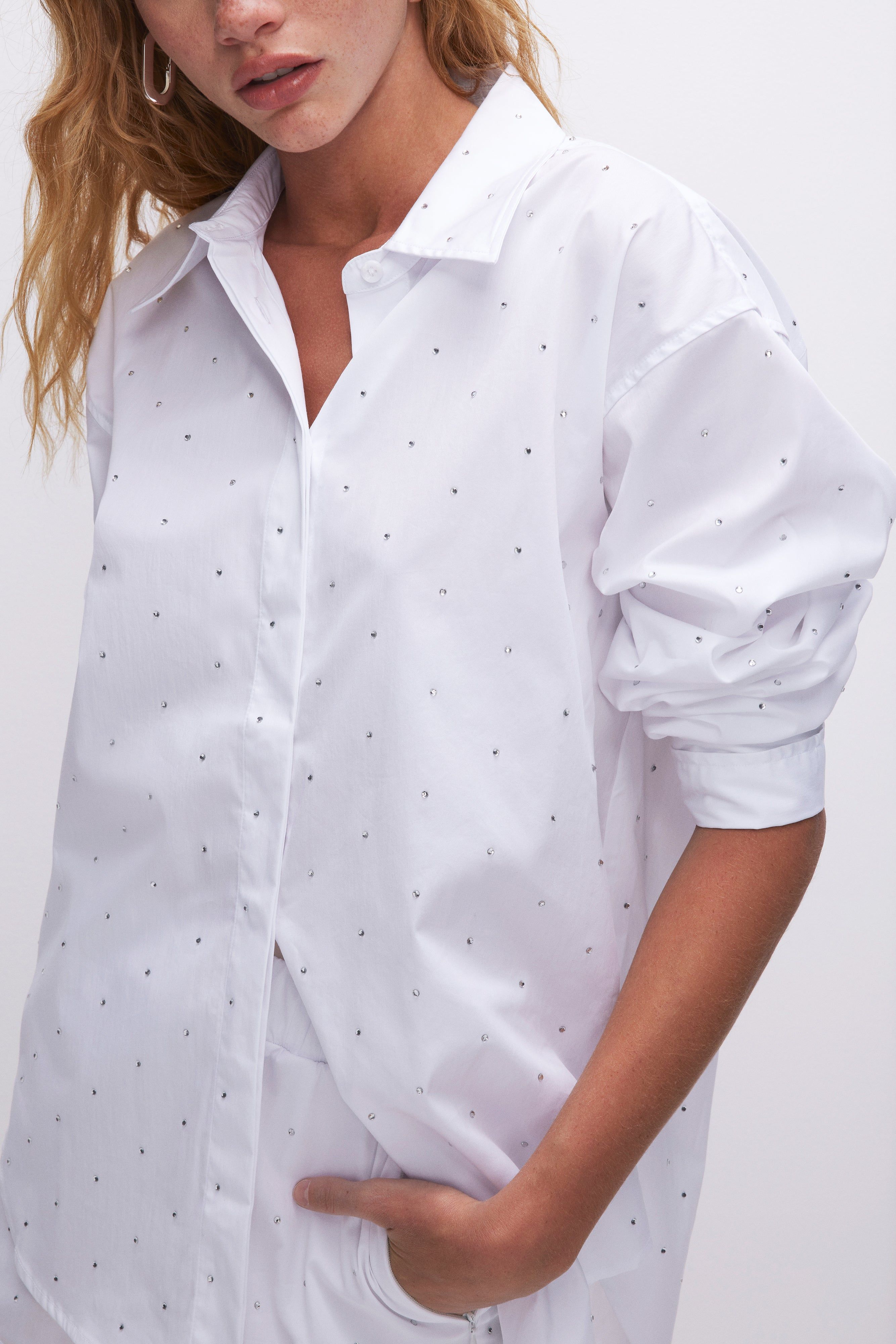 CRYSTAL GOOD SHIRT | WHITE001 sold by Good American product image thumbnail 3