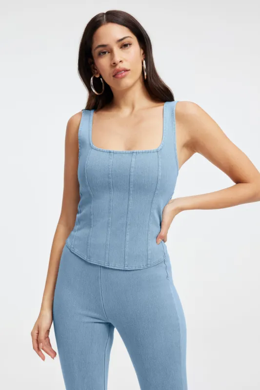 SOFT SCULPT CORSET TANK | INDIGO376 sold by Good American