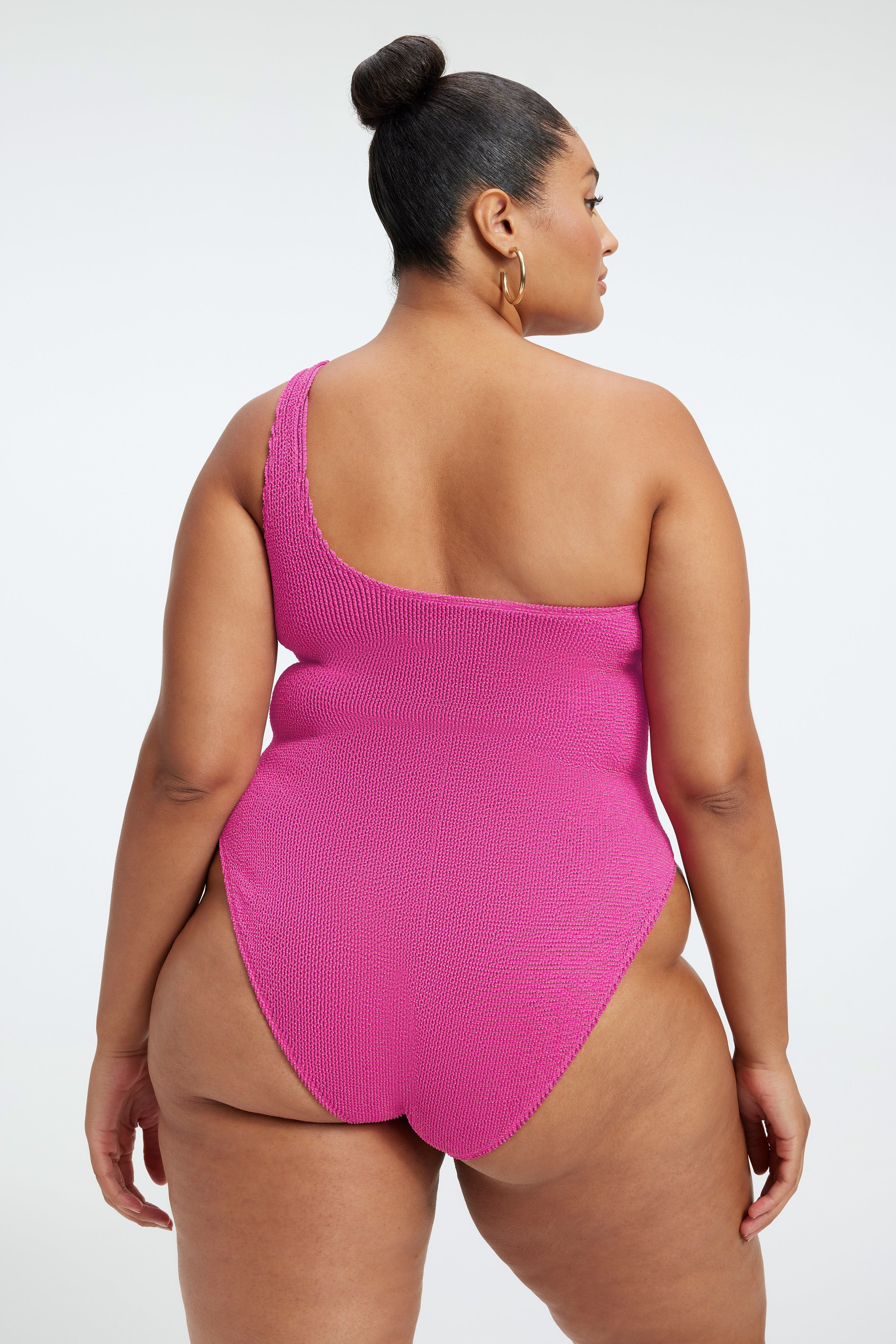 ALWAYS FITS METALLIC SHOULDER ONE-PIECE | FUSCHIA PINK001 sold by Good American product image thumbnail 10