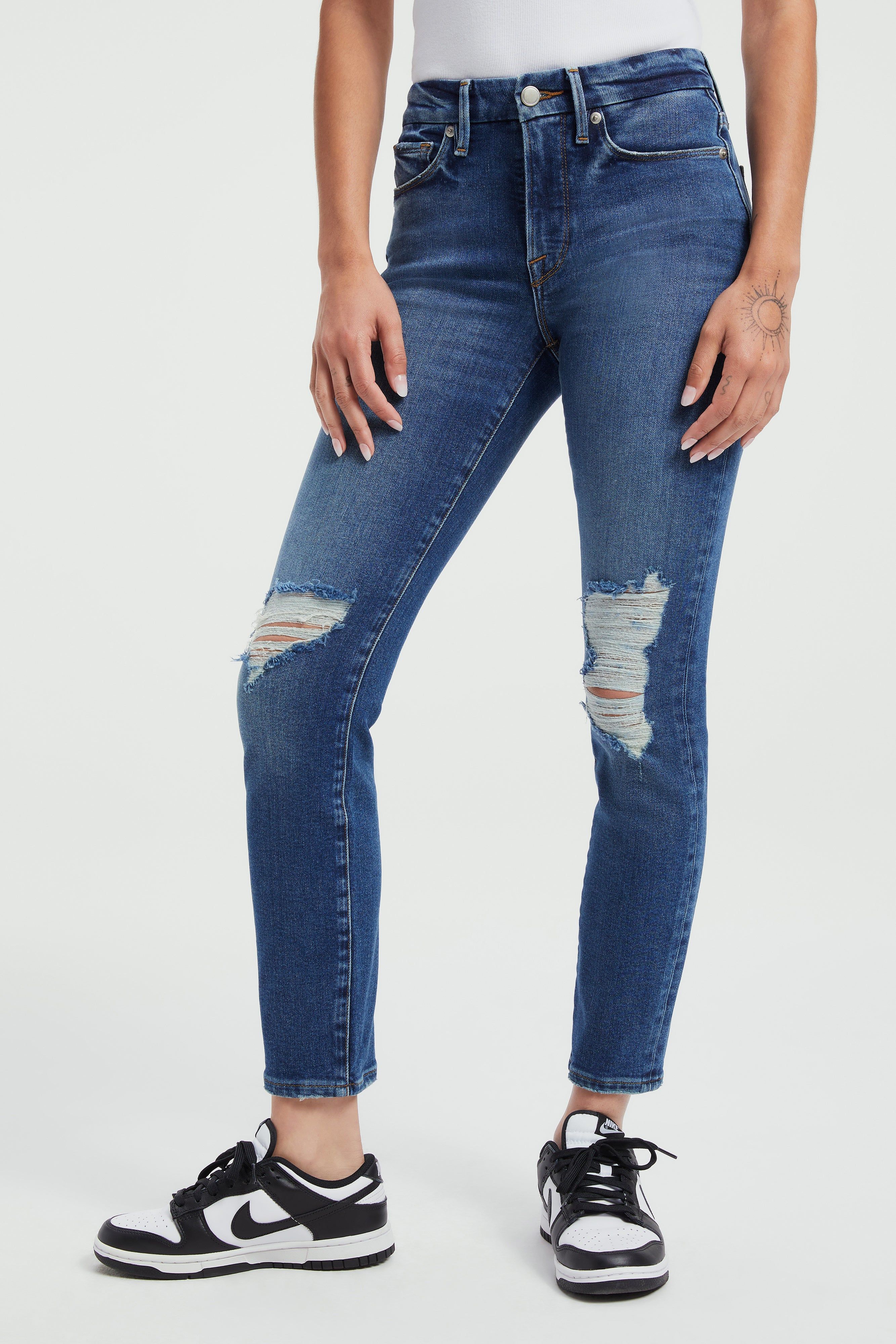 GOOD LEGS CIGARETTE LIGHT COMPRESSION JEANS | INDIGO228 sold by Good American