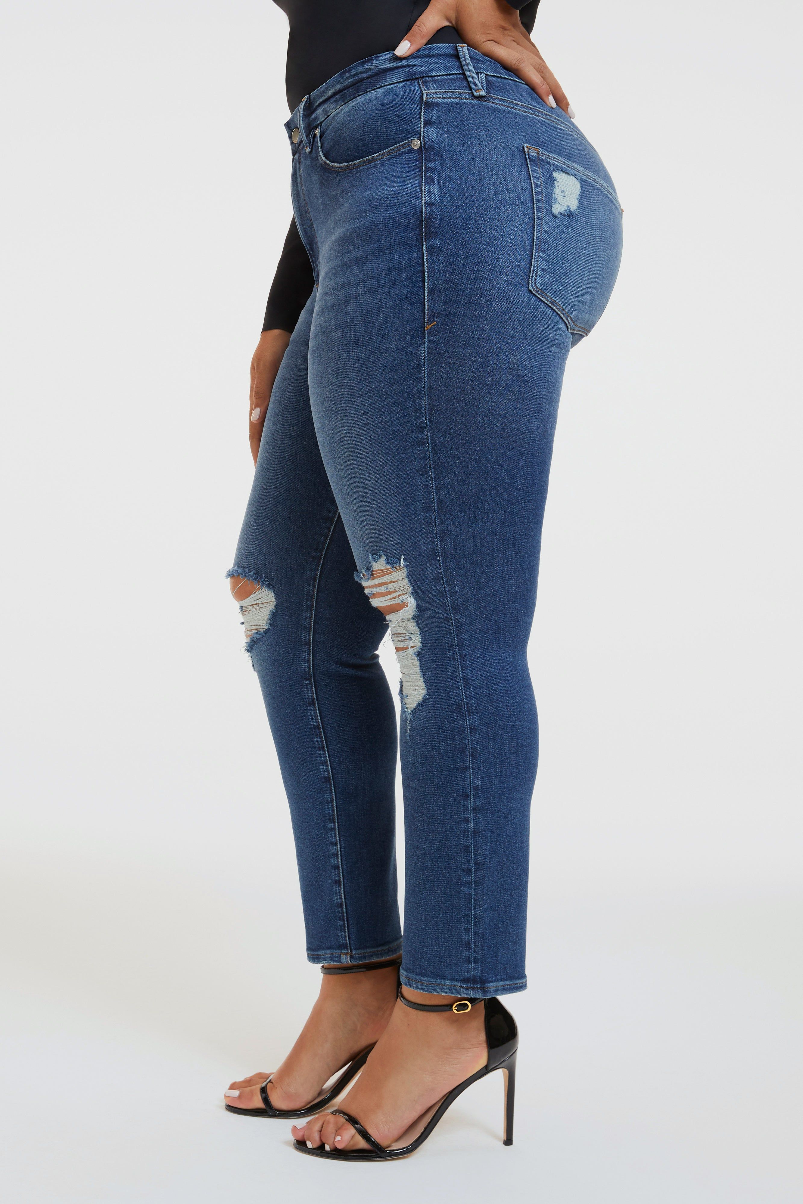 GOOD LEGS CIGARETTE LIGHT COMPRESSION JEANS | INDIGO228 sold by Good American product image thumbnail 8