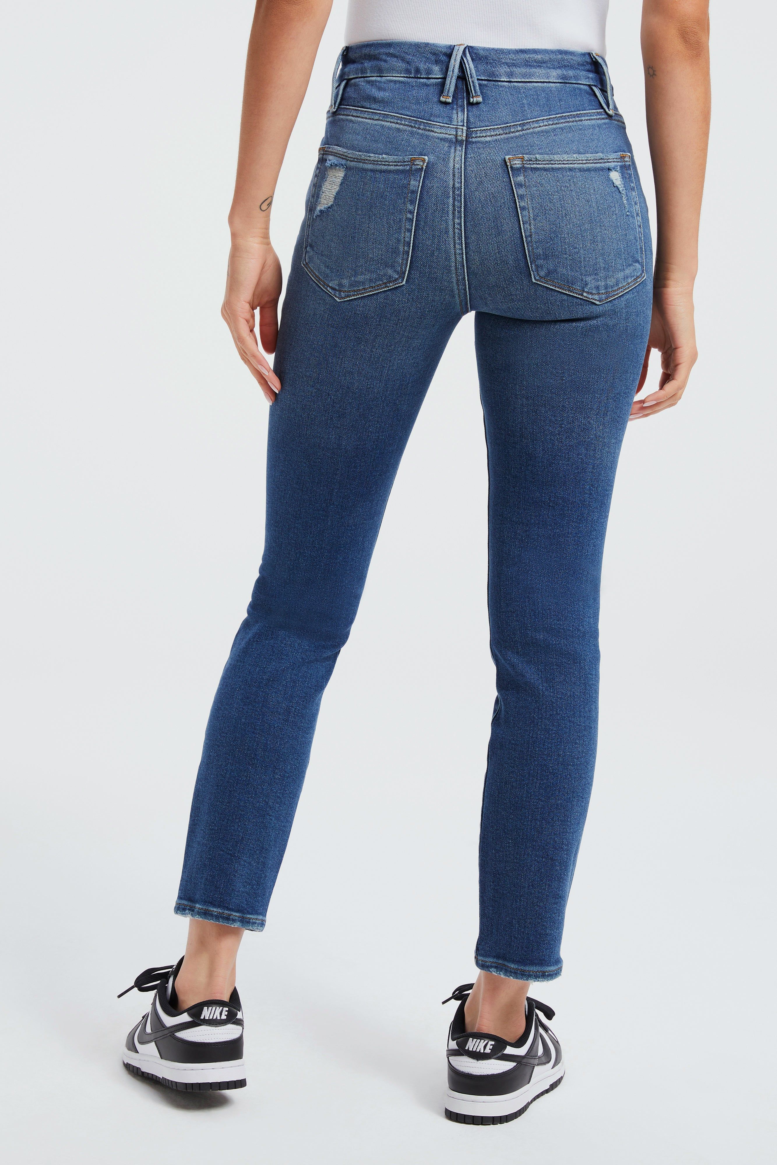 GOOD LEGS CIGARETTE LIGHT COMPRESSION JEANS | INDIGO228 sold by Good American product image thumbnail 4