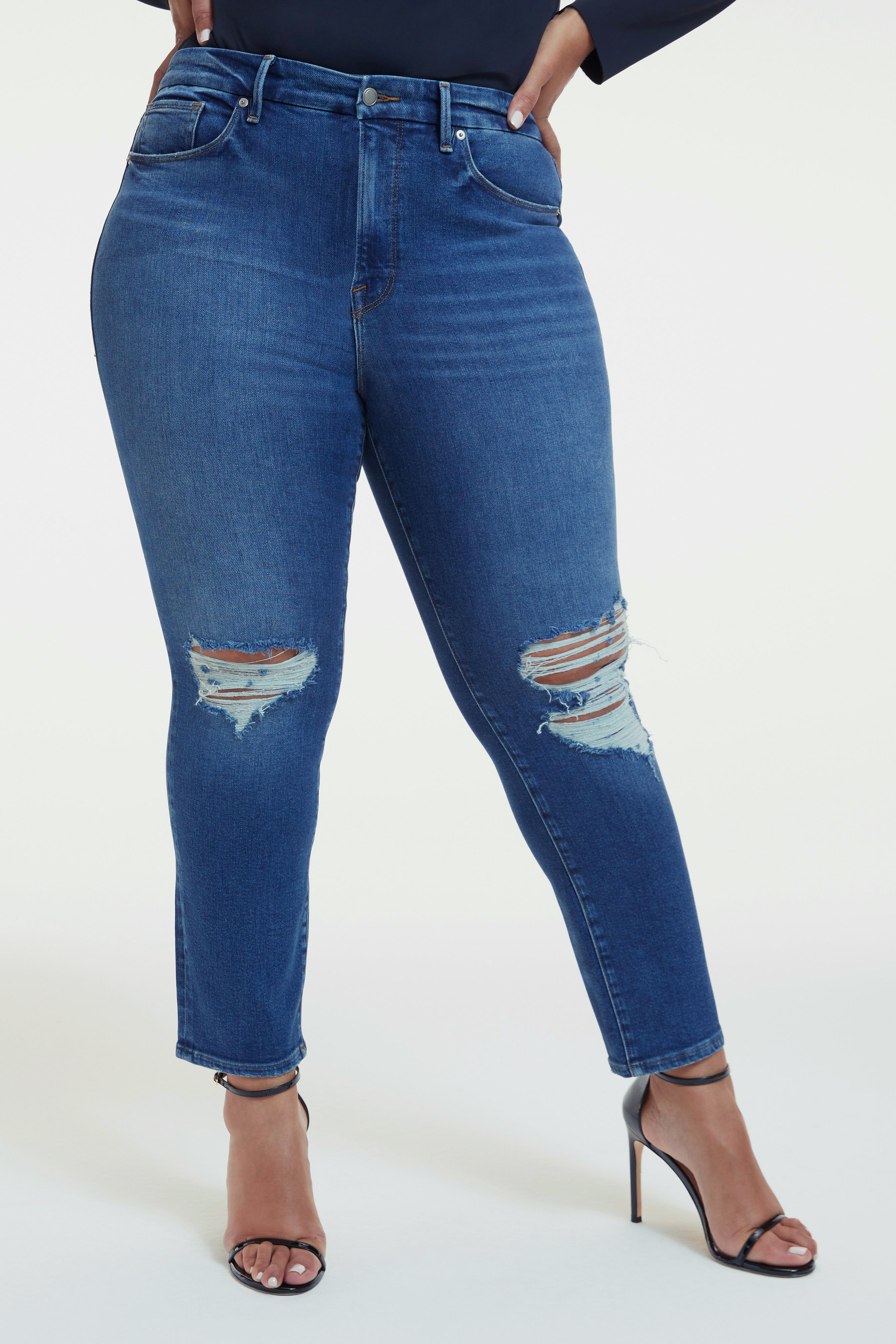 GOOD LEGS CIGARETTE LIGHT COMPRESSION JEANS | INDIGO228 sold by Good American product image thumbnail 6