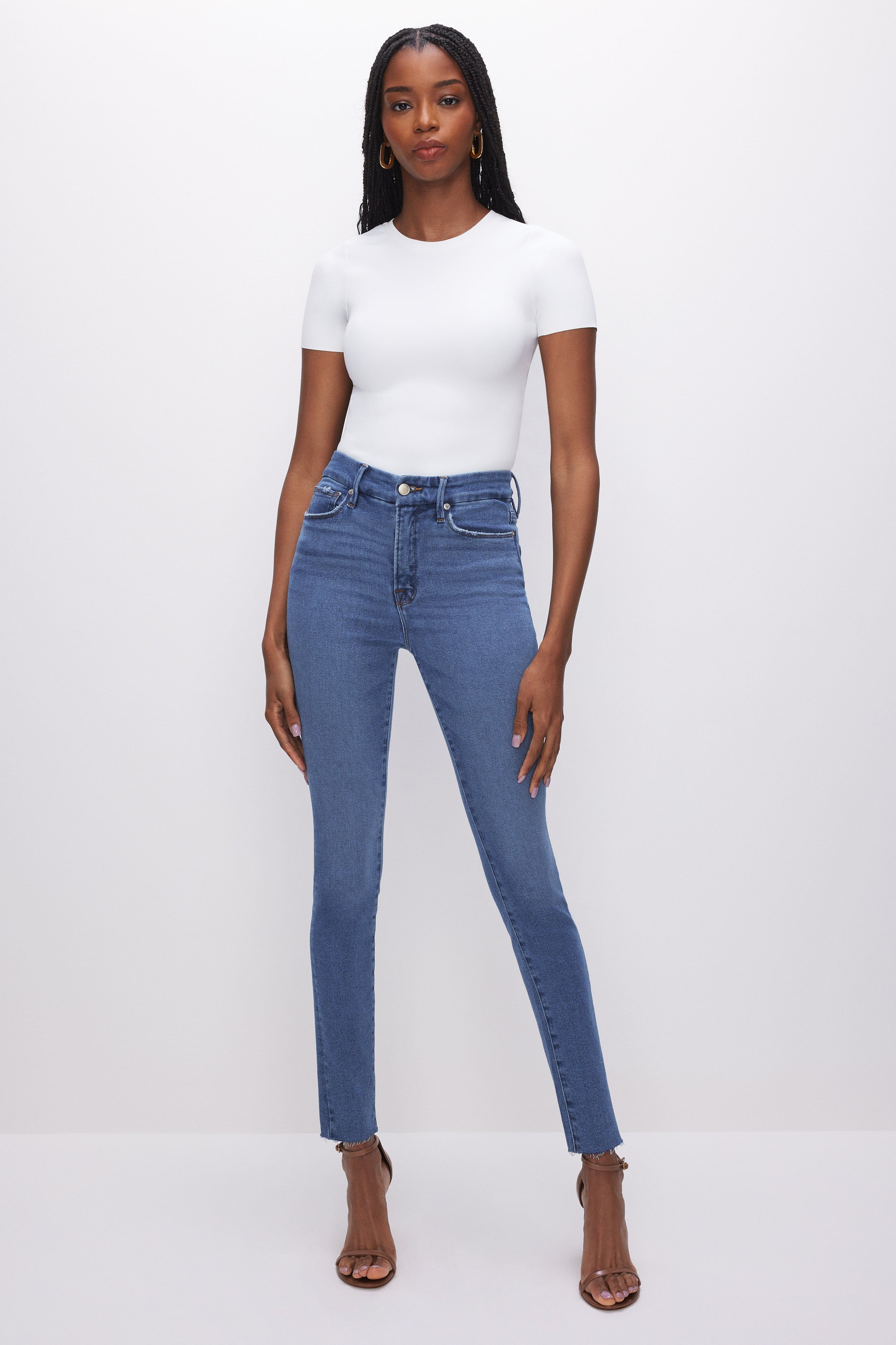 GOOD LEGS SKINNY JEANS | INDIGO451 sold by Good American product image thumbnail 7