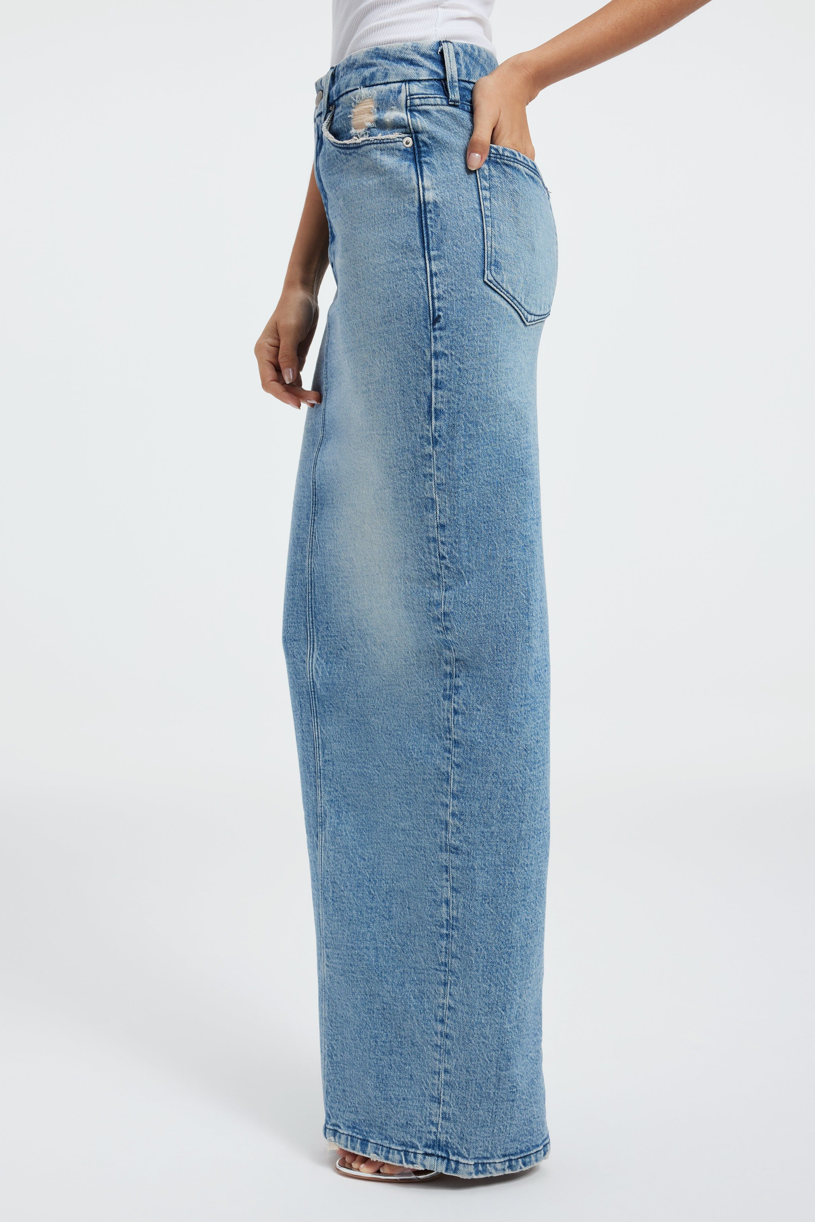 MAXI DENIM SKIRT | INDIGO357 sold by Good American product image thumbnail 2