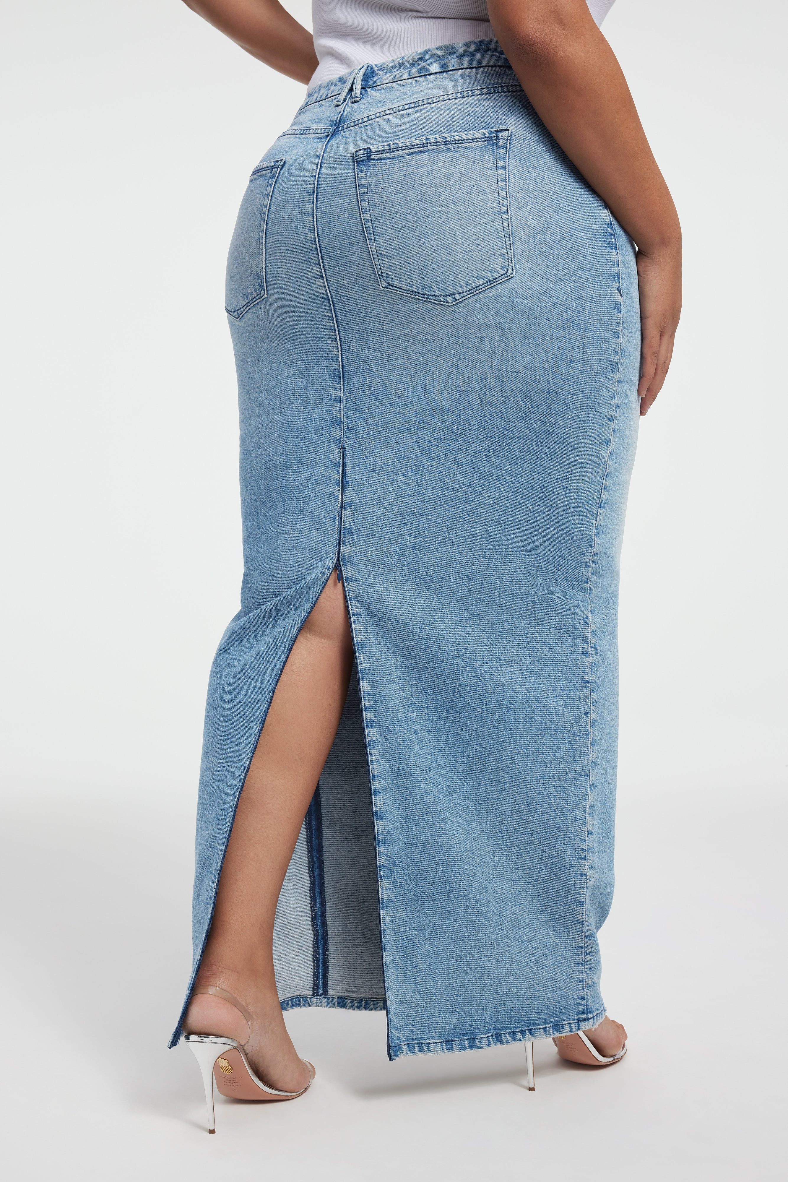 MAXI DENIM SKIRT | INDIGO357 sold by Good American product image thumbnail 9