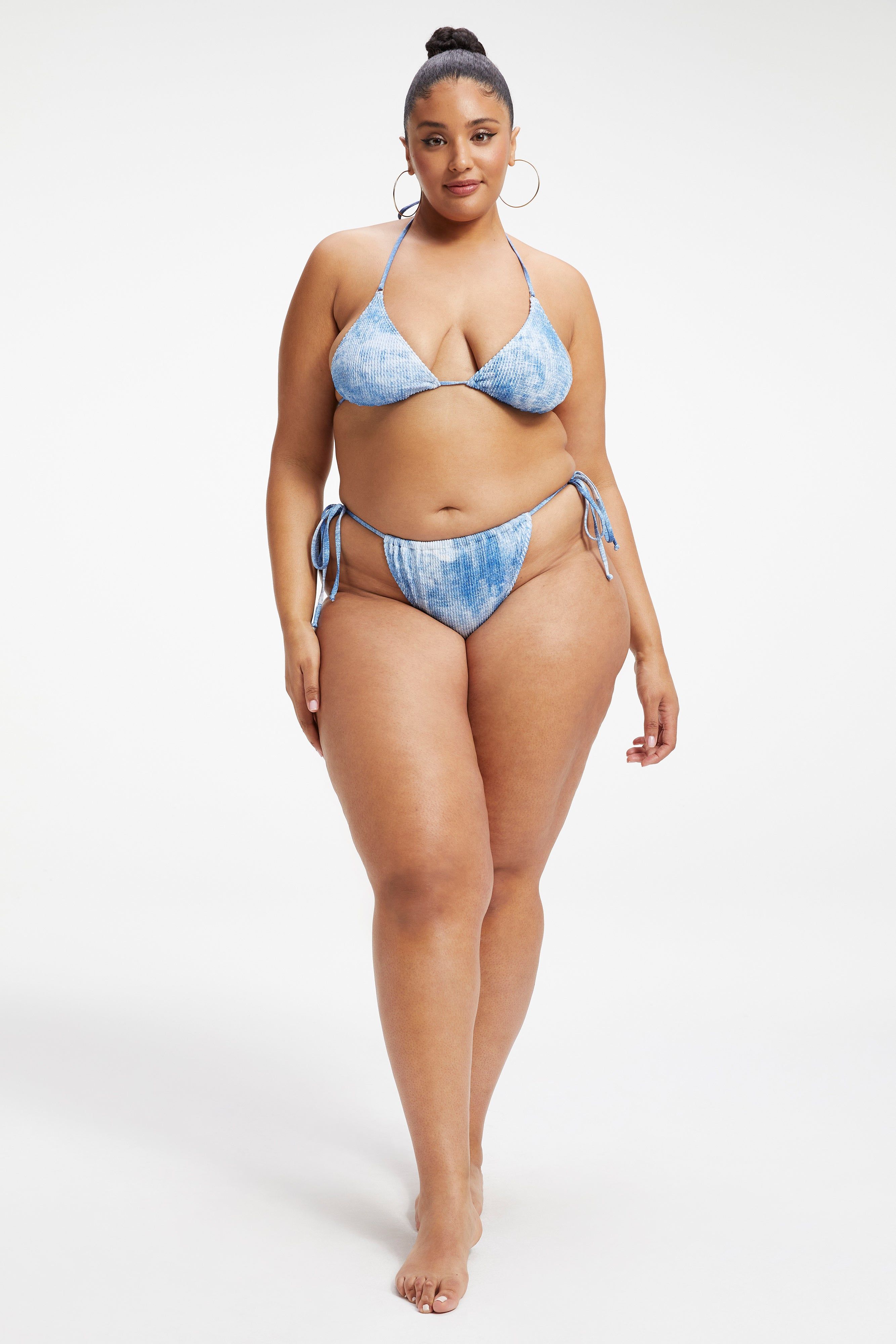 ALWAYS FITS TINY TIES BIKINI TOP | INDIGO TIE DYE002 sold by Good American product image thumbnail 2