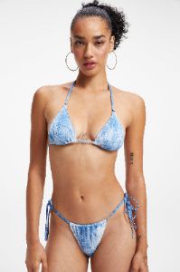 ALWAYS FITS TINY TIES BIKINI TOP | INDIGO TIE DYE002 sold by Good American
