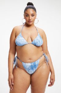 ALWAYS FITS TINY TIES BIKINI TOP | INDIGO TIE DYE002 sold by Good American