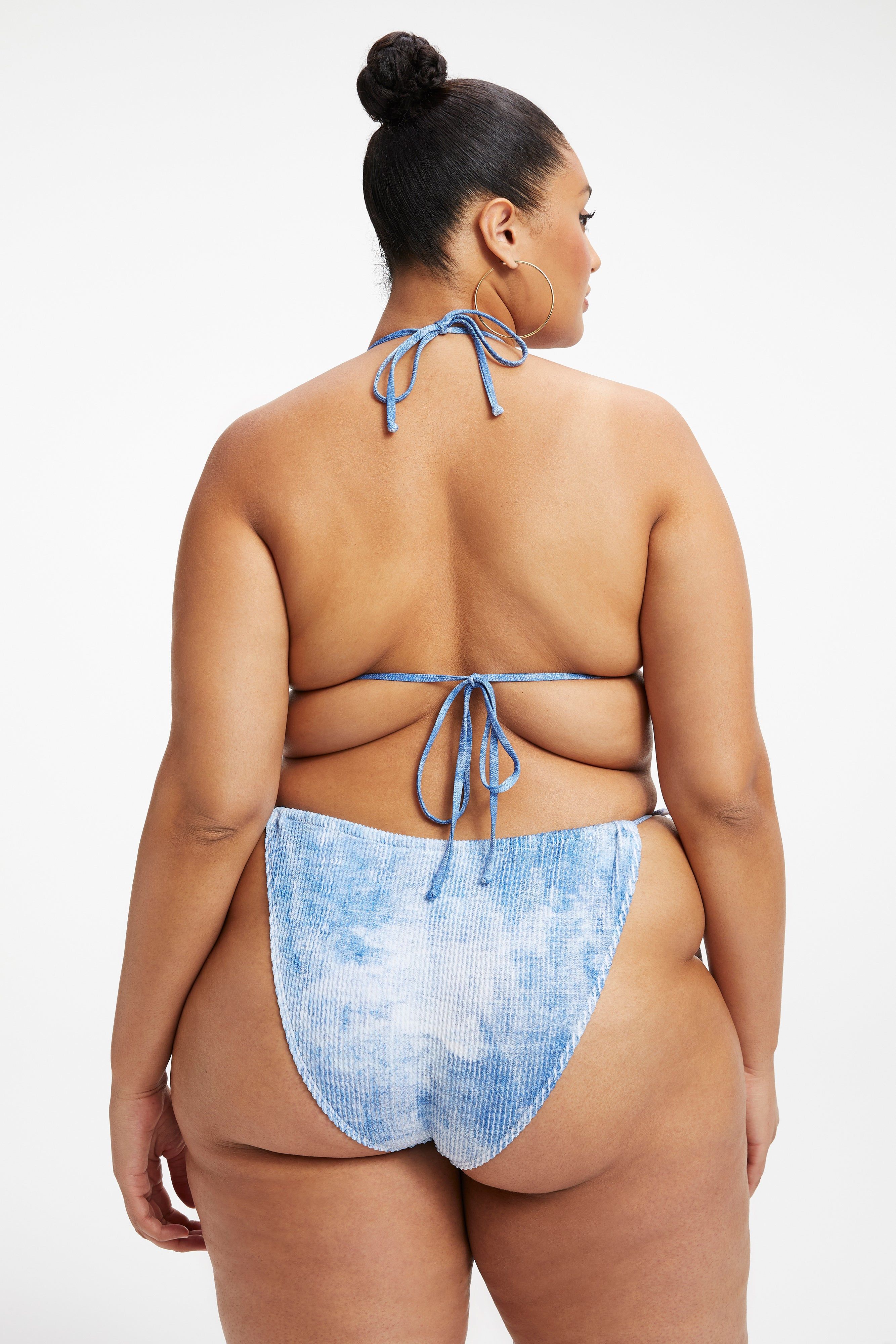ALWAYS FITS TINY TIES BIKINI TOP | INDIGO TIE DYE002 sold by Good American product image thumbnail 5
