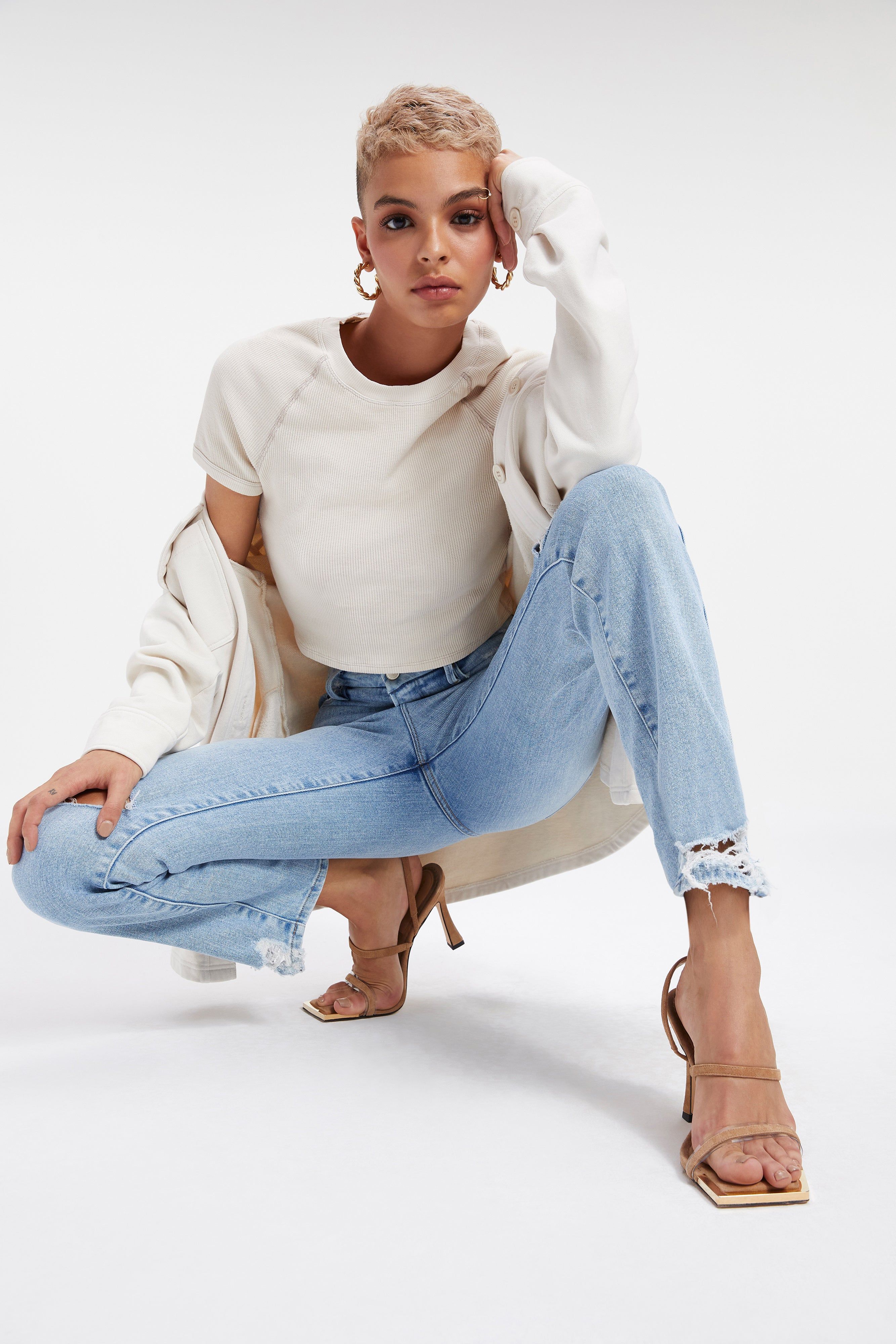 GOOD CURVE STRAIGHT JEANS | INDIGO035 sold by Good American product image thumbnail 12