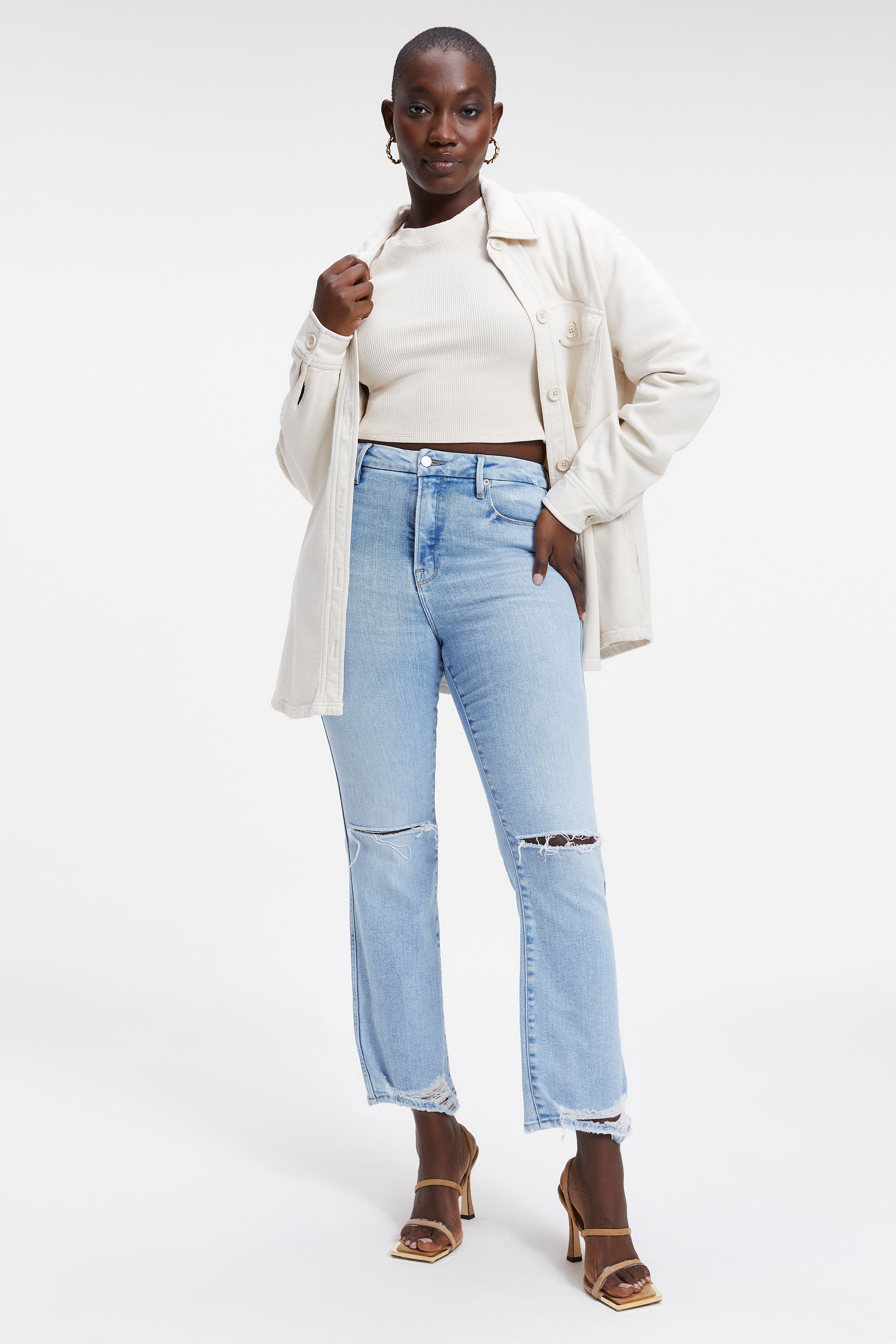 GOOD CURVE STRAIGHT JEANS | INDIGO035 sold by Good American product image thumbnail 2