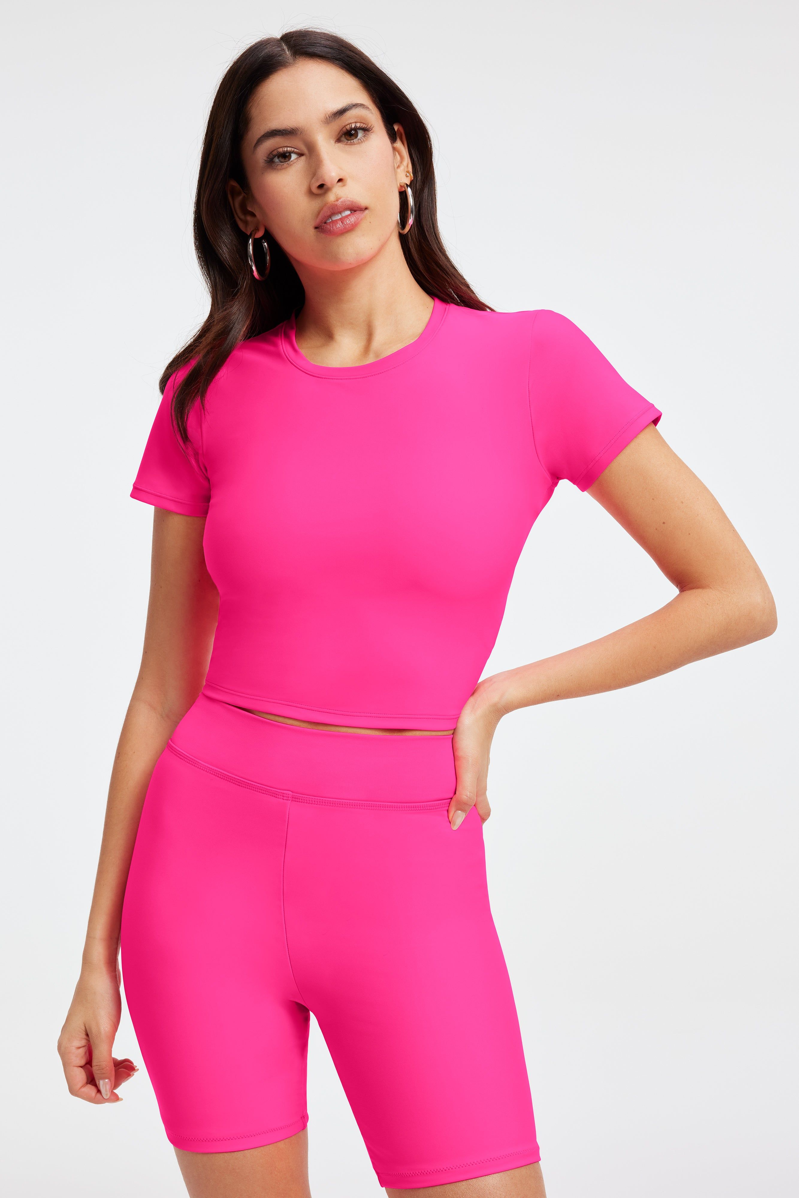 CROPPED SWIM TEE | KNOCKOUTPINK001 sold by Good American product image thumbnail 5