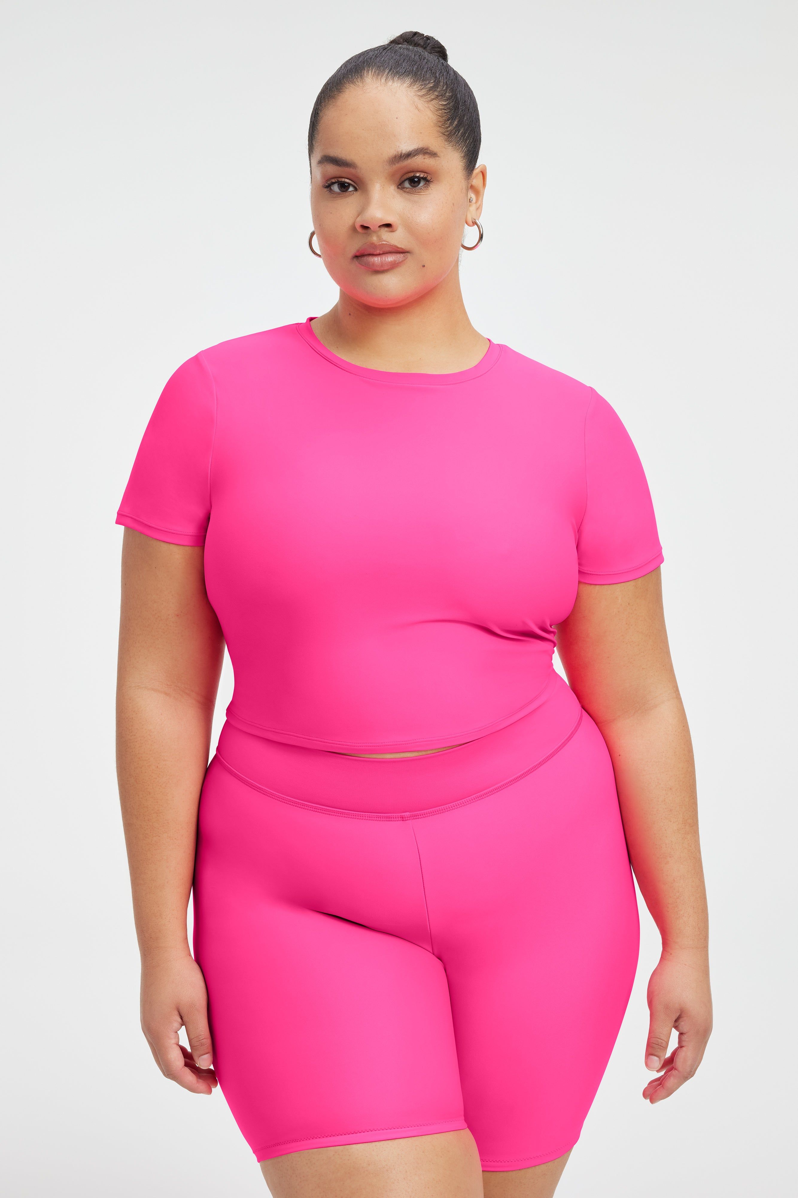 CROPPED SWIM TEE | KNOCKOUTPINK001 sold by Good American product image thumbnail 3