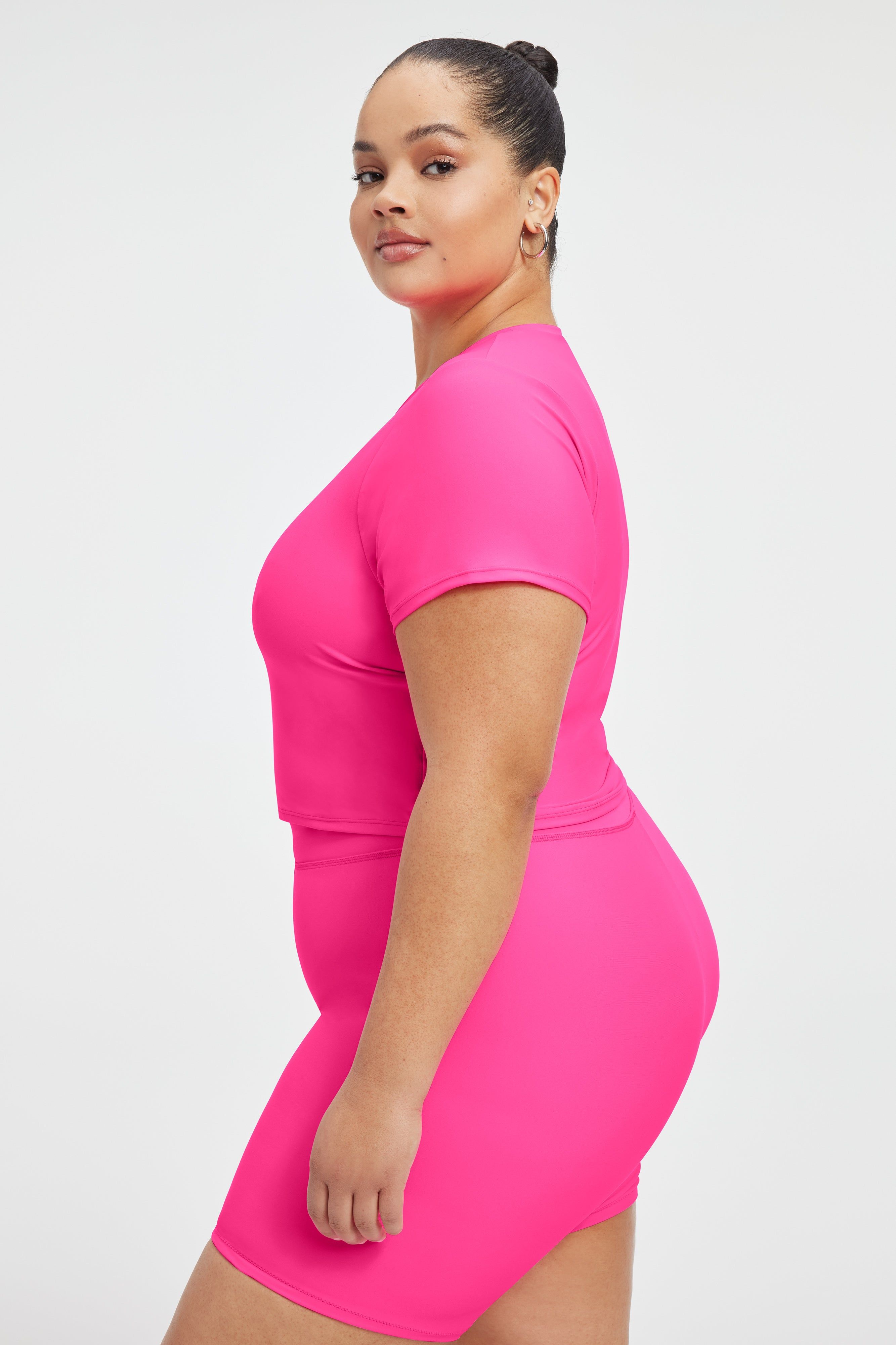 CROPPED SWIM TEE | KNOCKOUTPINK001 sold by Good American