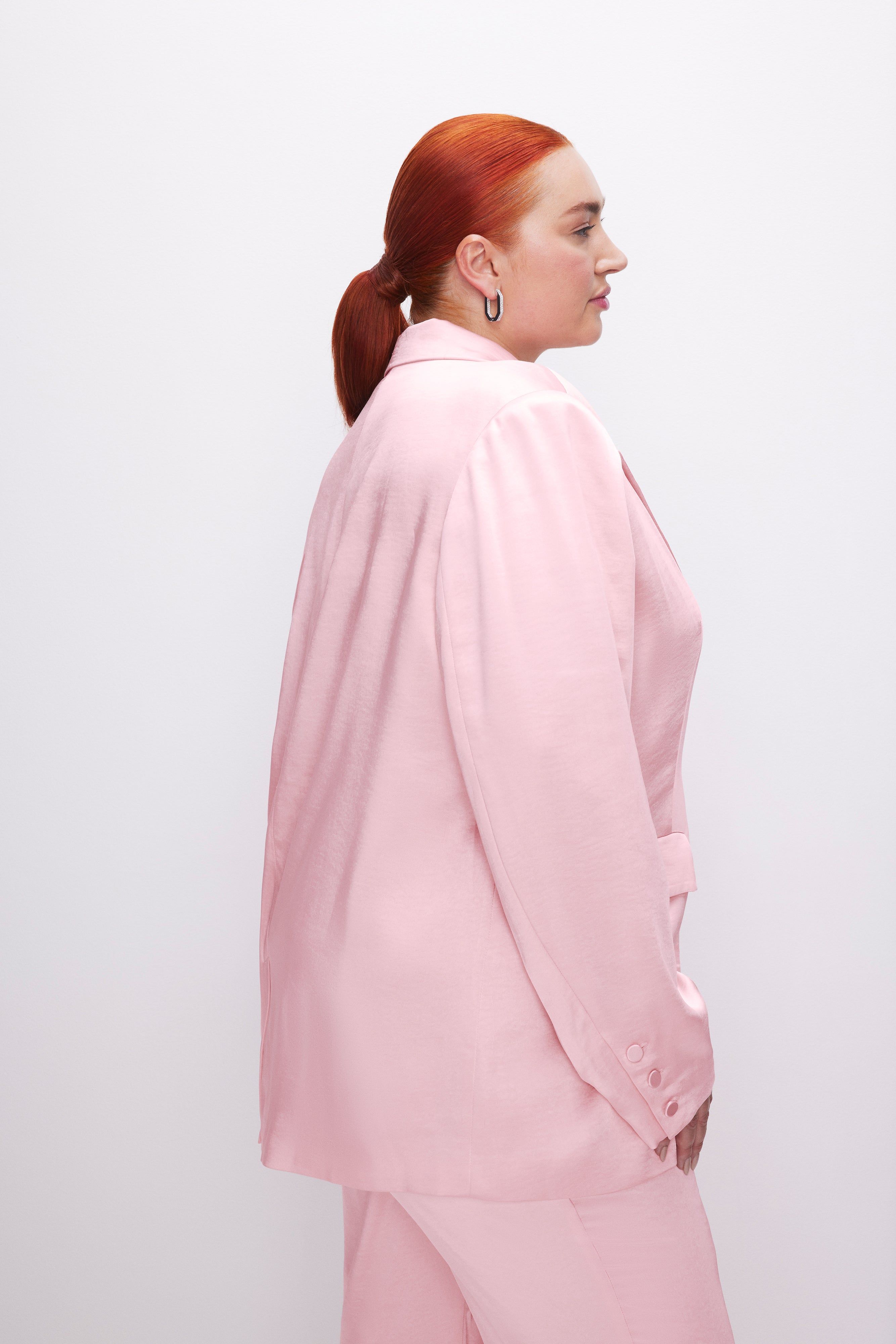 SATIN BLAZER | BUBBLE PINK003 sold by Good American product image thumbnail 8