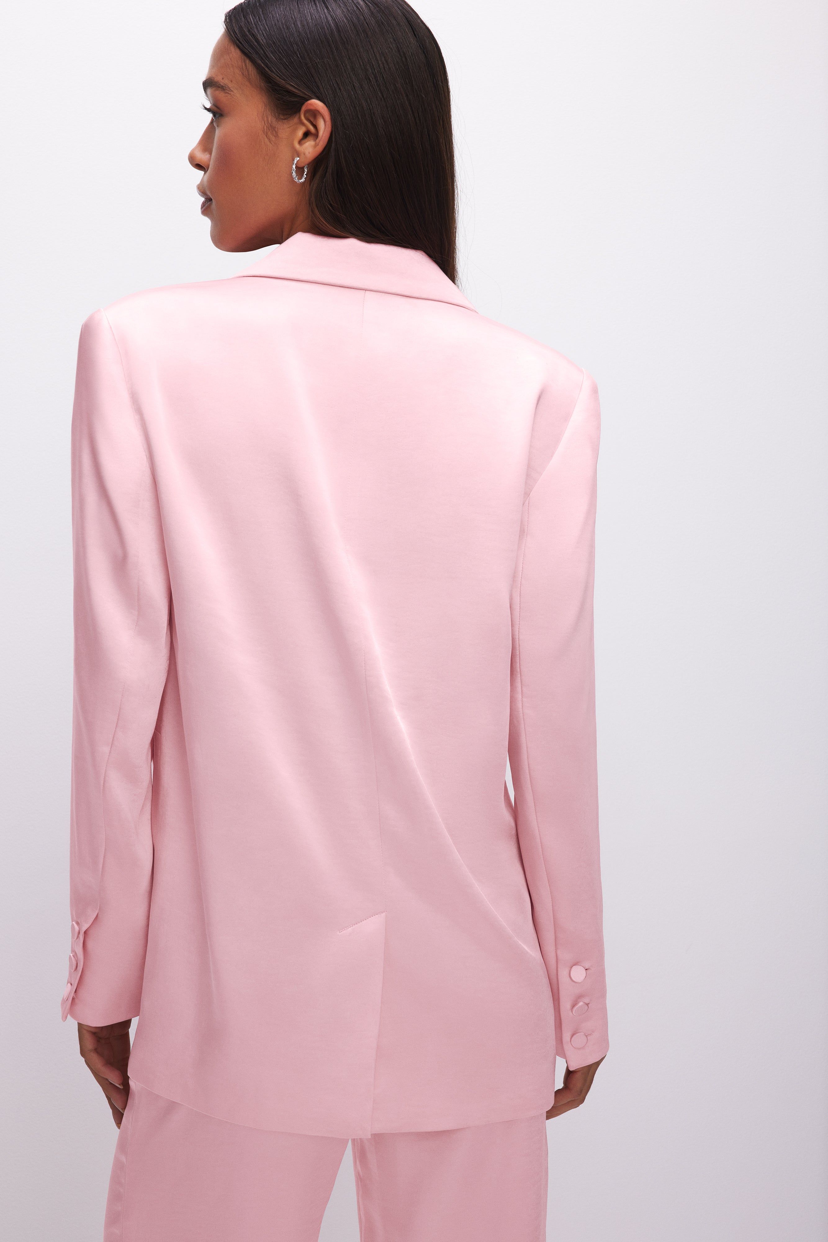 SATIN BLAZER | BUBBLE PINK003 sold by Good American product image thumbnail 4