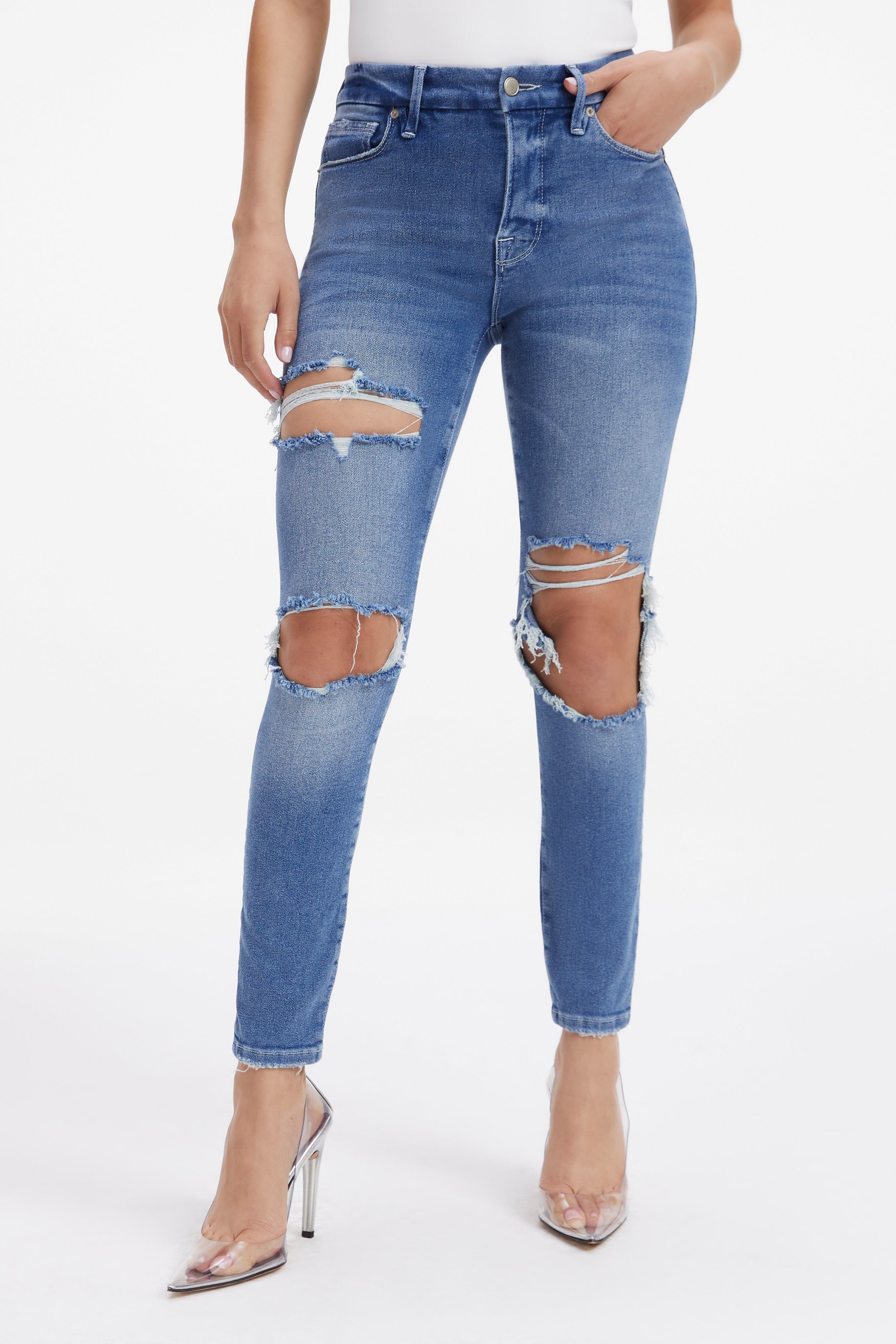 GOOD LEGS CROPPED JEANS | INDIGO230 sold by Good American product image thumbnail 3